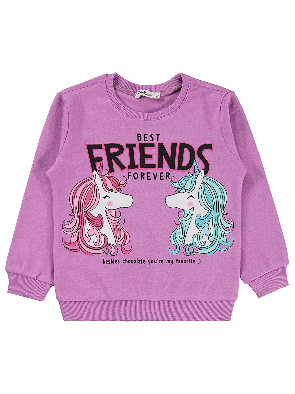 Lila Girls Kız Çocuk Sweatshirt 2-5 Yaş Dikkatli Leylak