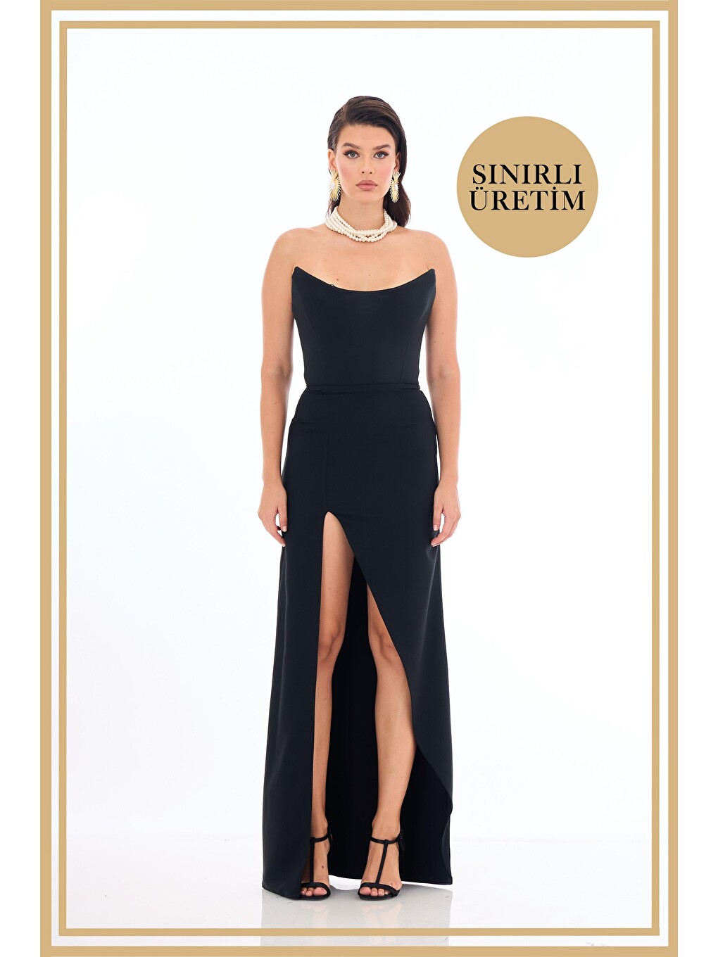 Limited Edition | Diana Siyah Uzun Elbise