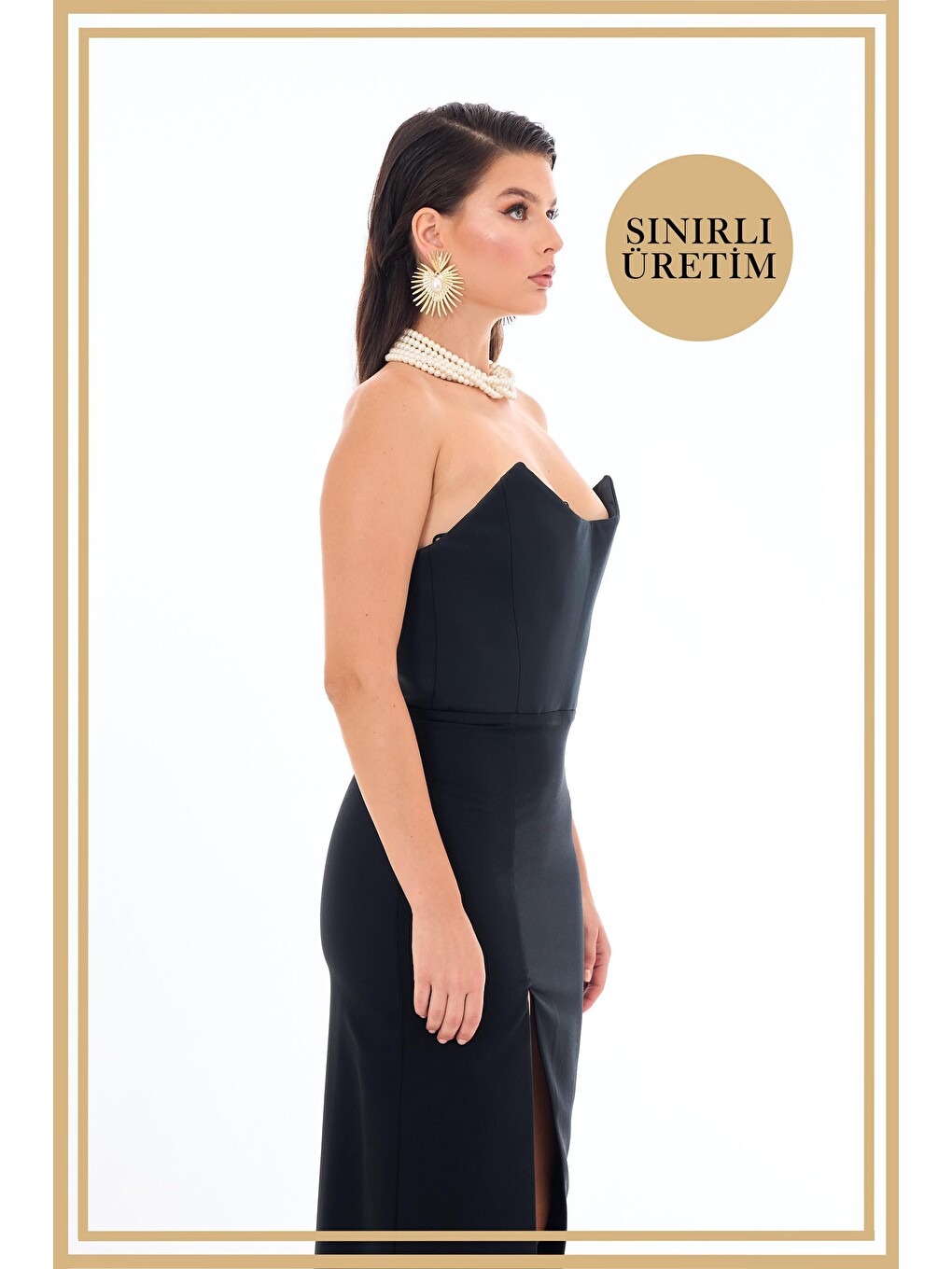 Limited Edition | Diana Siyah Uzun Elbise-1