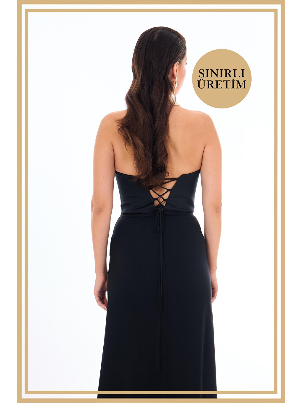 Limited Edition | Diana Siyah Uzun Elbise-4