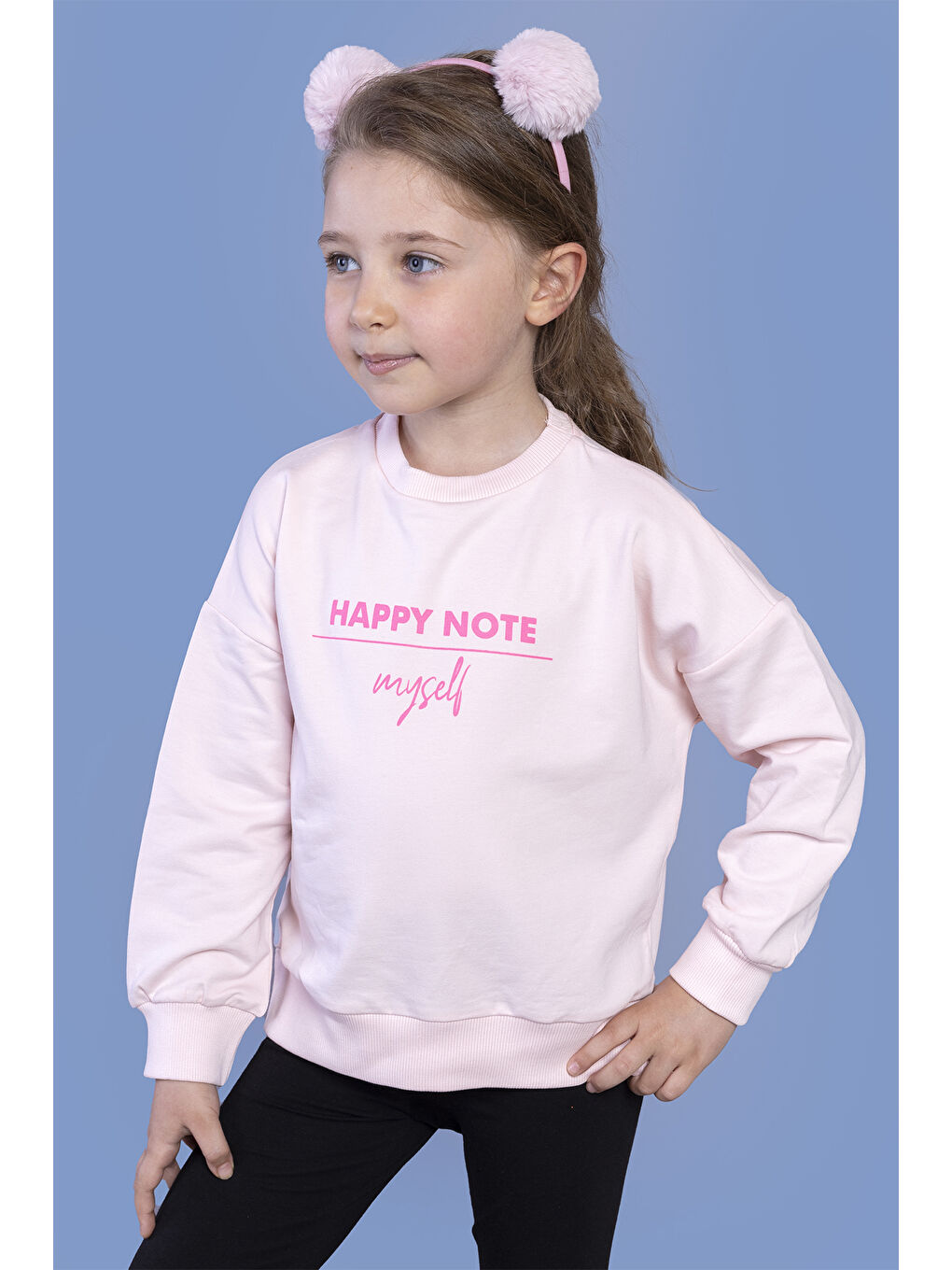 Toontoykids Pudra Kız Çocuk Sırtı Baskılı Sweatshirt