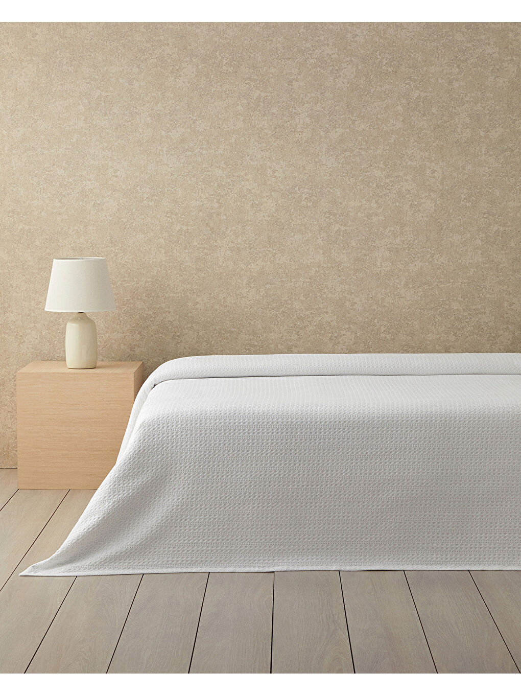 Venice Pamuklu Çift Kişilik Pike Beyaz