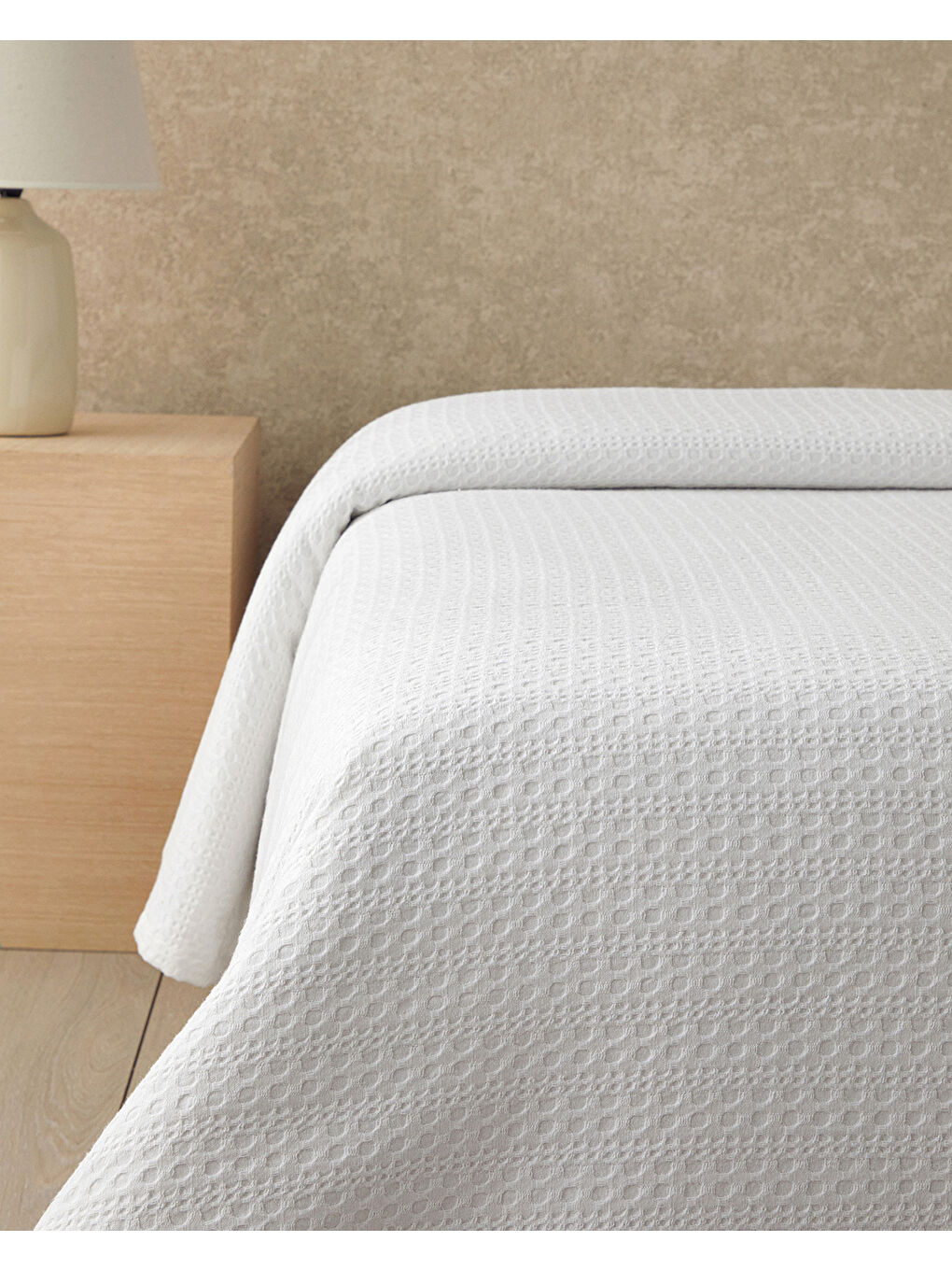 Venice Pamuklu Çift Kişilik Pike Beyaz-1