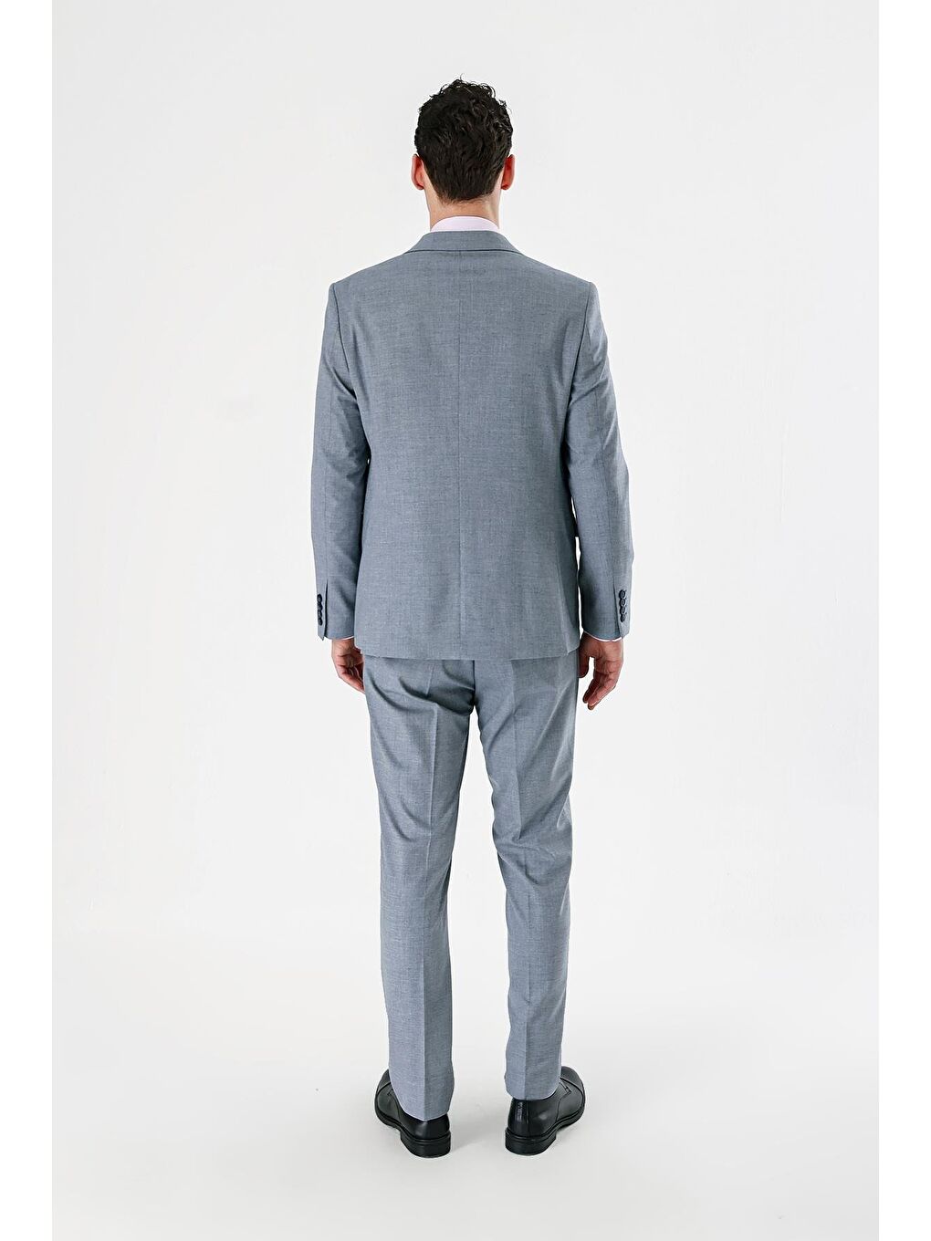 Koyu Mavi Filafil Kırlangıç Yaka Çift Yırtmaç 6 Drop Slim Dar Kesim Klasik Takım Elbise 1001240162-5