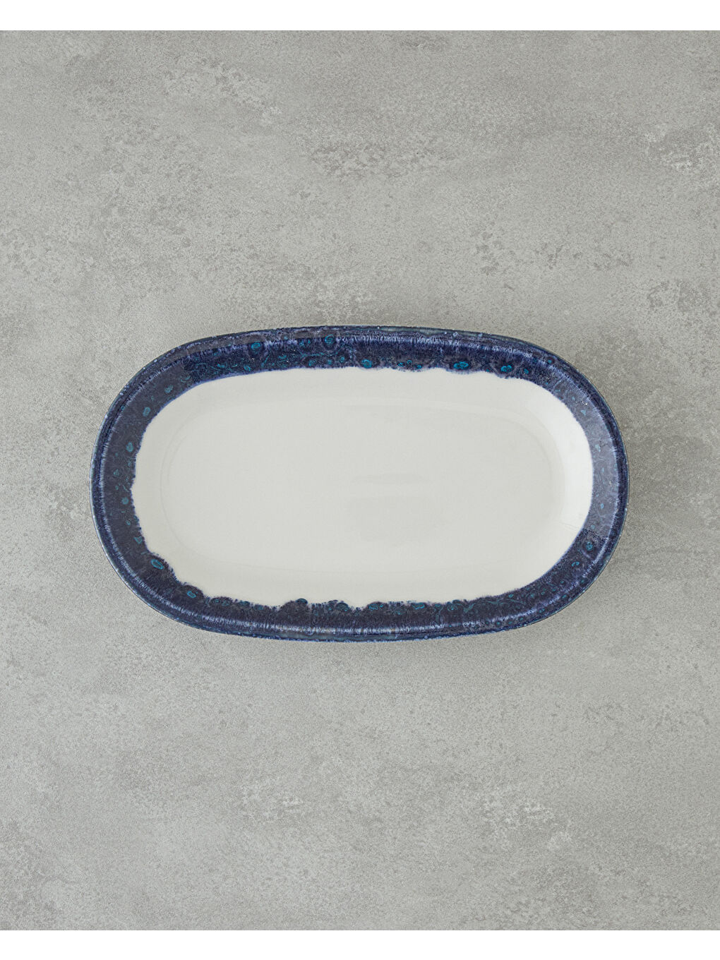 Larry Porselen Kayık Tabak 29 cm Lacivert-1