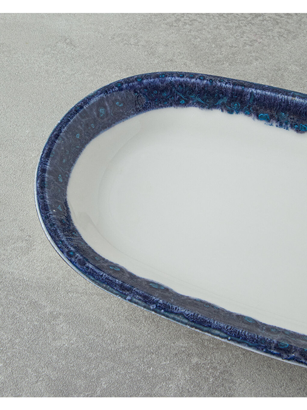 Larry Porselen Kayık Tabak 29 cm Lacivert-2