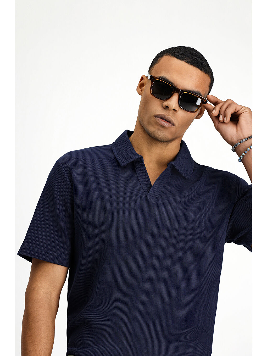 Lacivert Regular Fit Pamuklu Polo Yaka Tişört