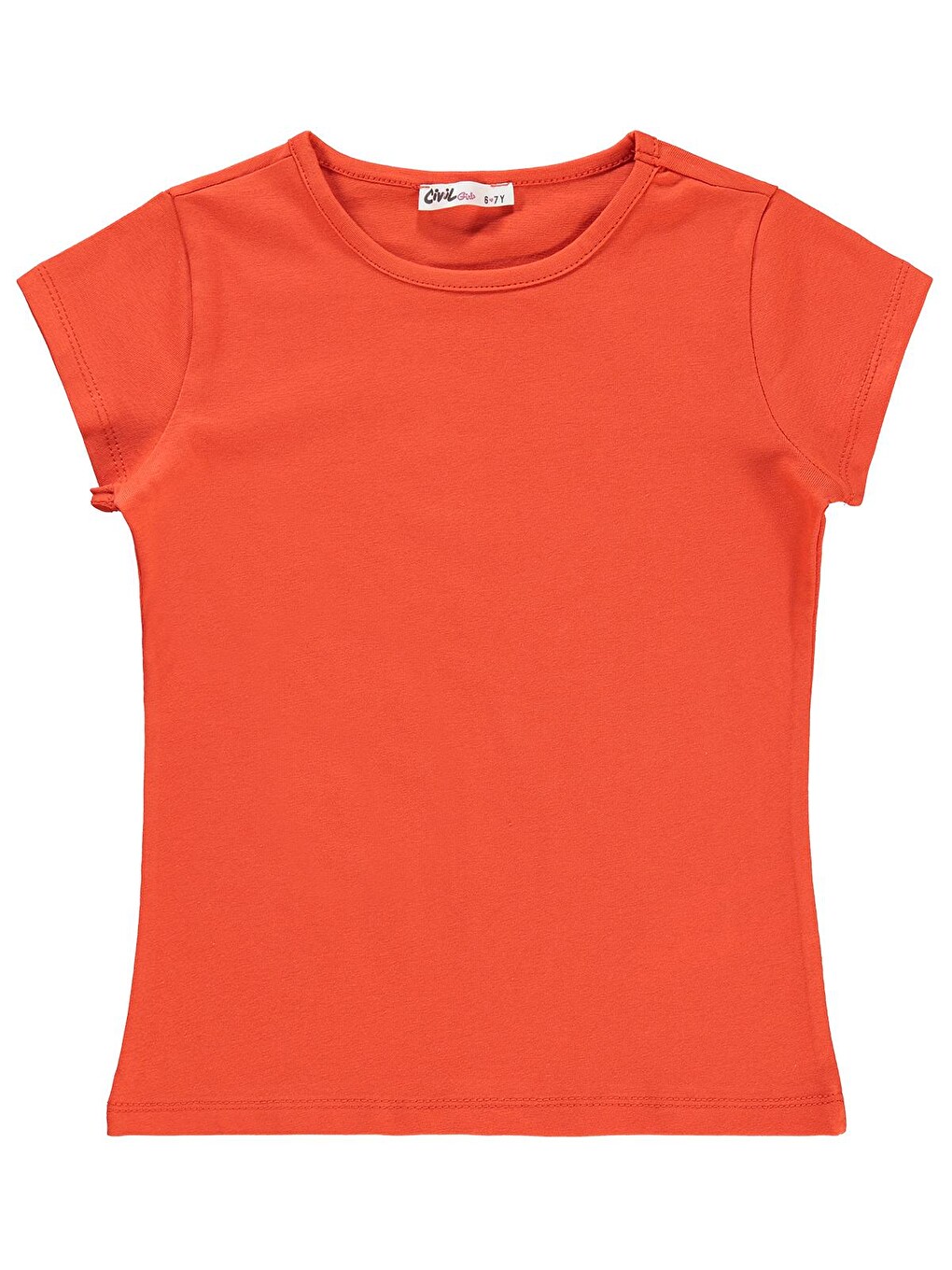 Turuncu Girls Kız Çocuk Tişört 6-9 Yaş Koyu Oranj