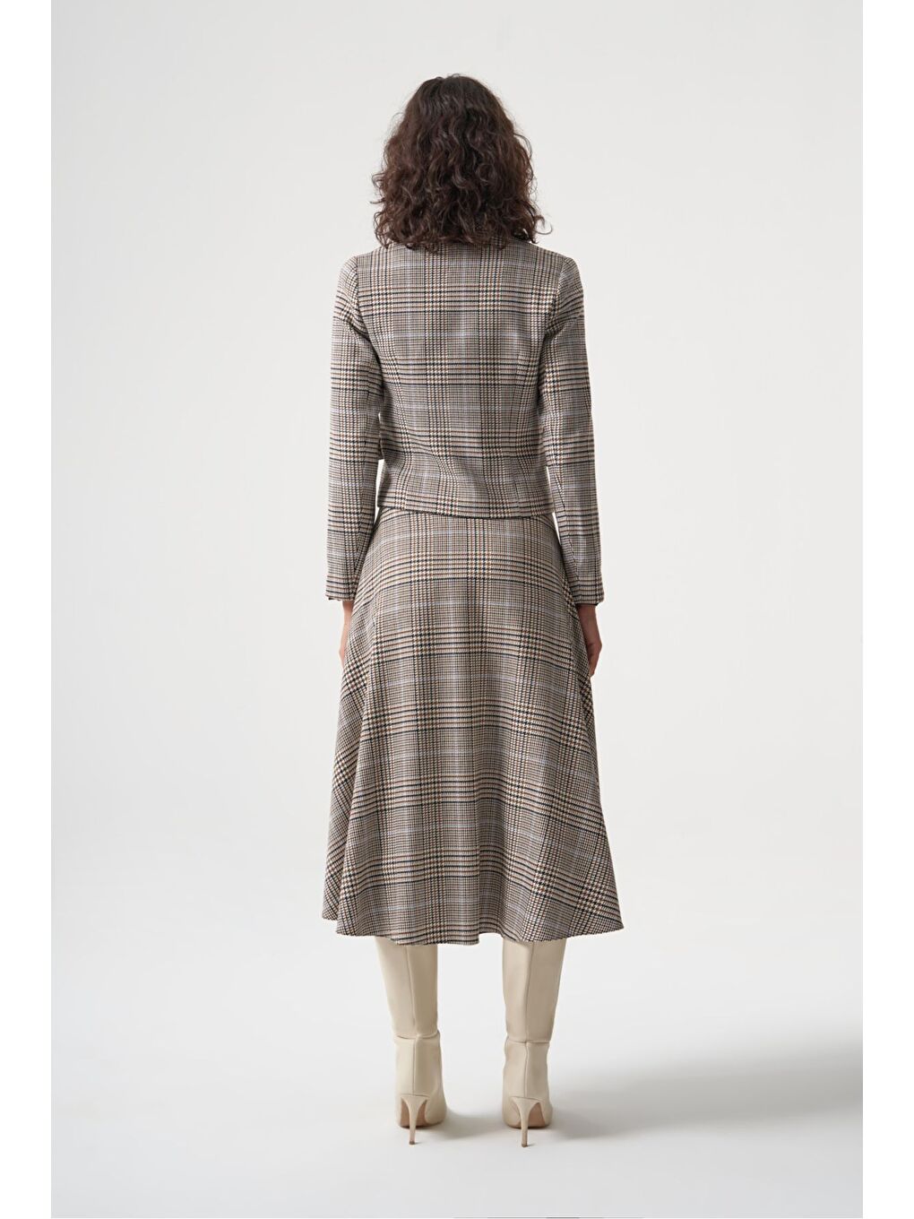 MZL Bej Ekose Anvelop Kısa Ceket-4