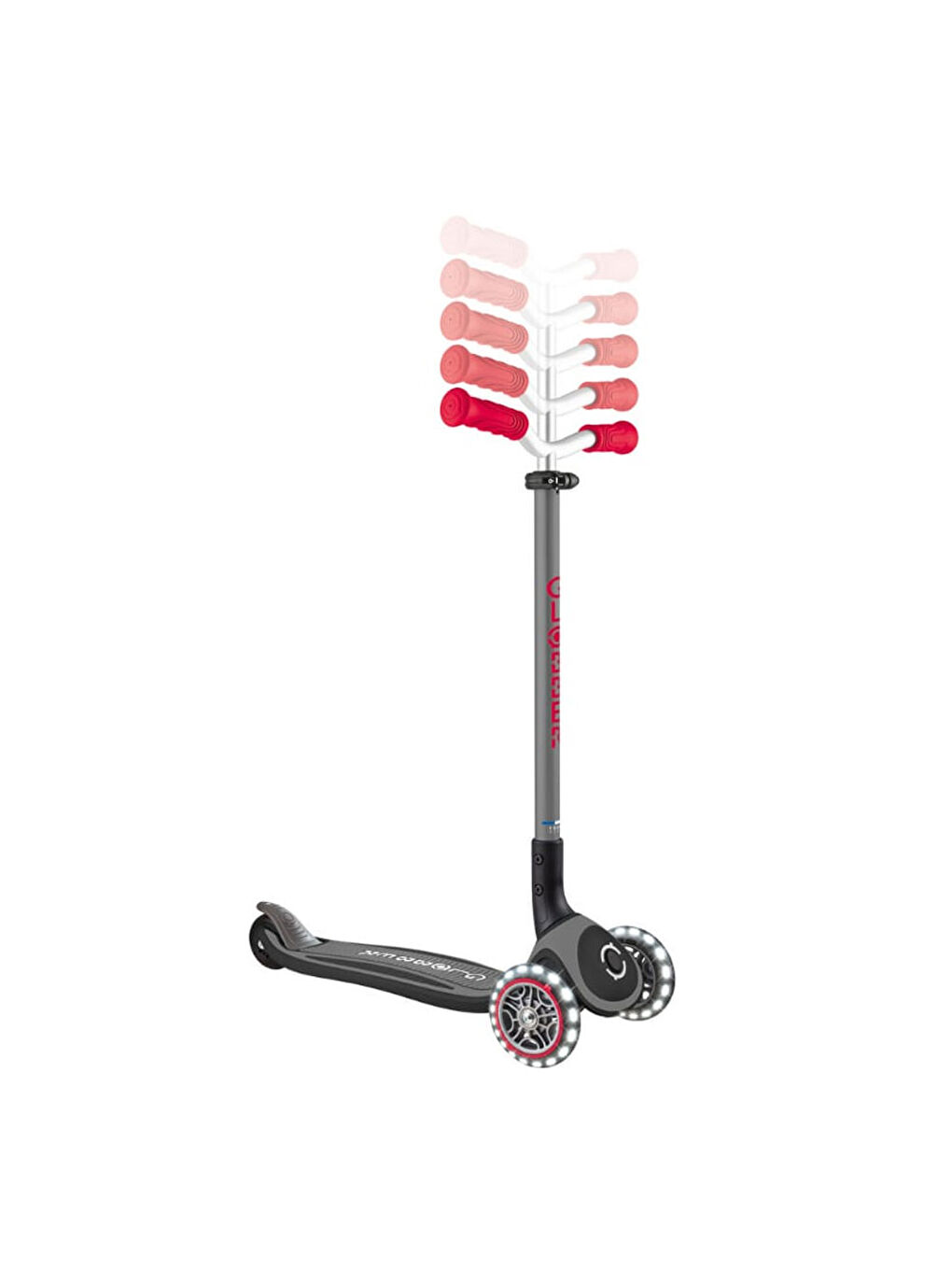 Master Işıklı Katlanabilir Scooter Kırmızı-Siyah 663-120-6