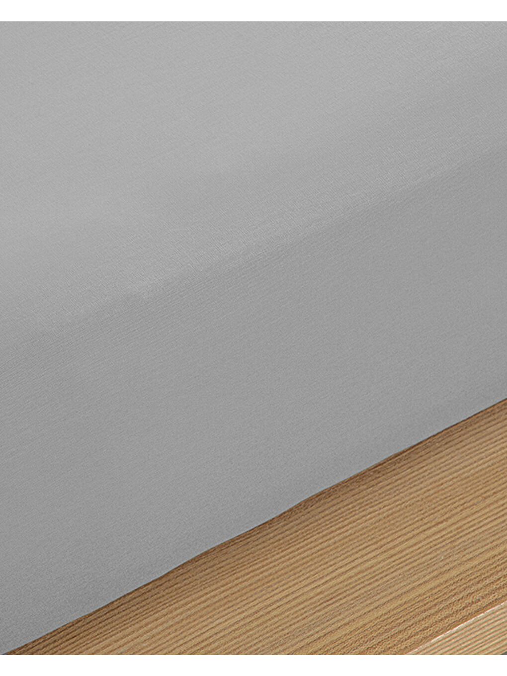 Gri Düz Pamuklu Tek Kişilik Plus Lastikli Çarşaf Çakıl Taşı-1