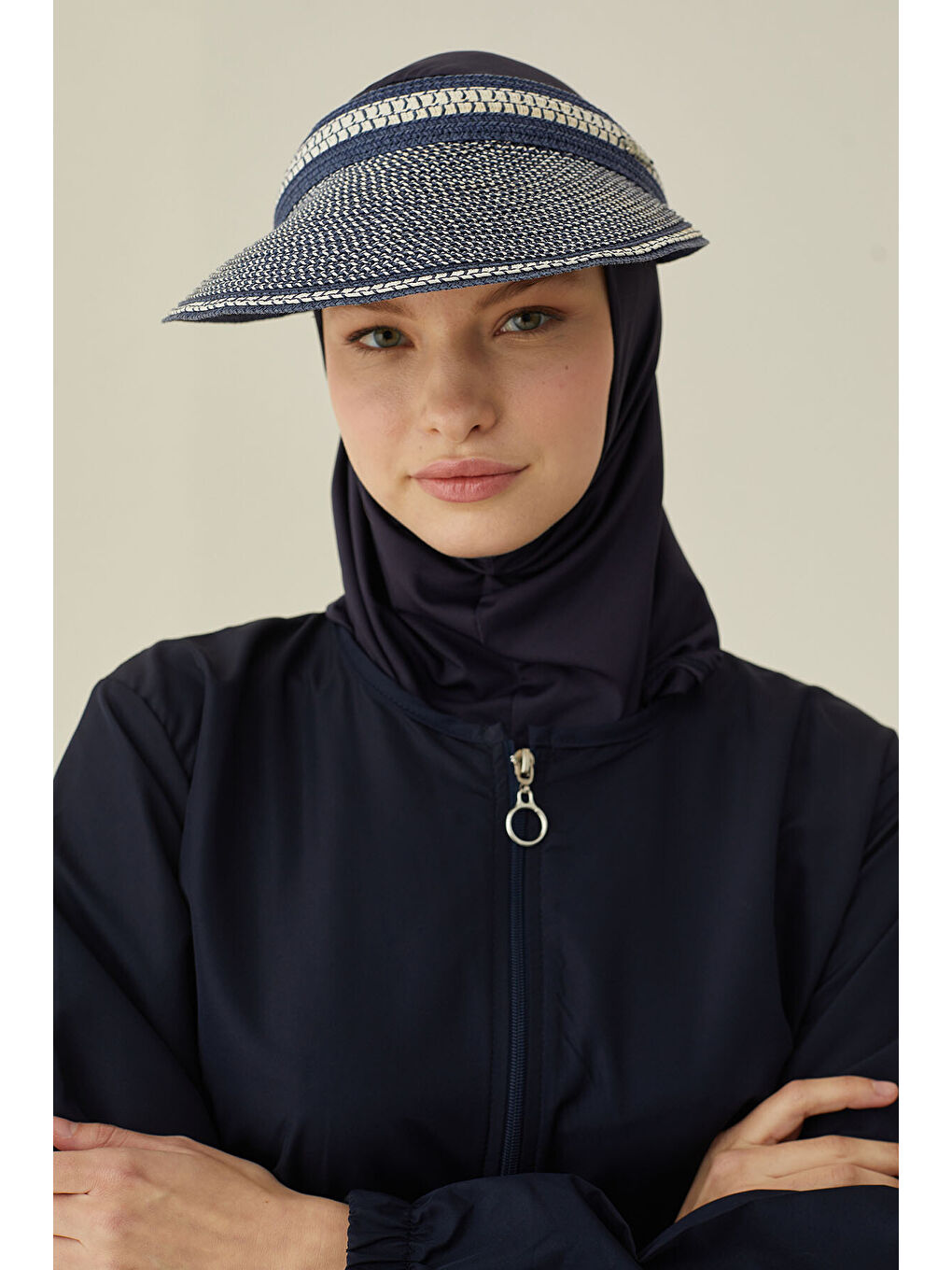 Lacivert Plain Pattern Tesettür Mayo-1