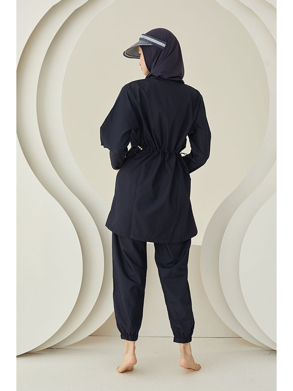 Lacivert Plain Pattern Tesettür Mayo-2