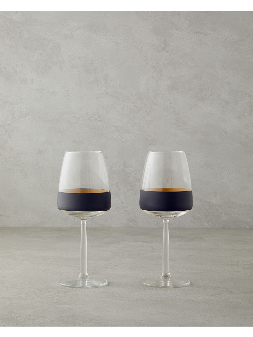 Chanson Cam 2'li Kadeh 430 ml Siyah-Gold