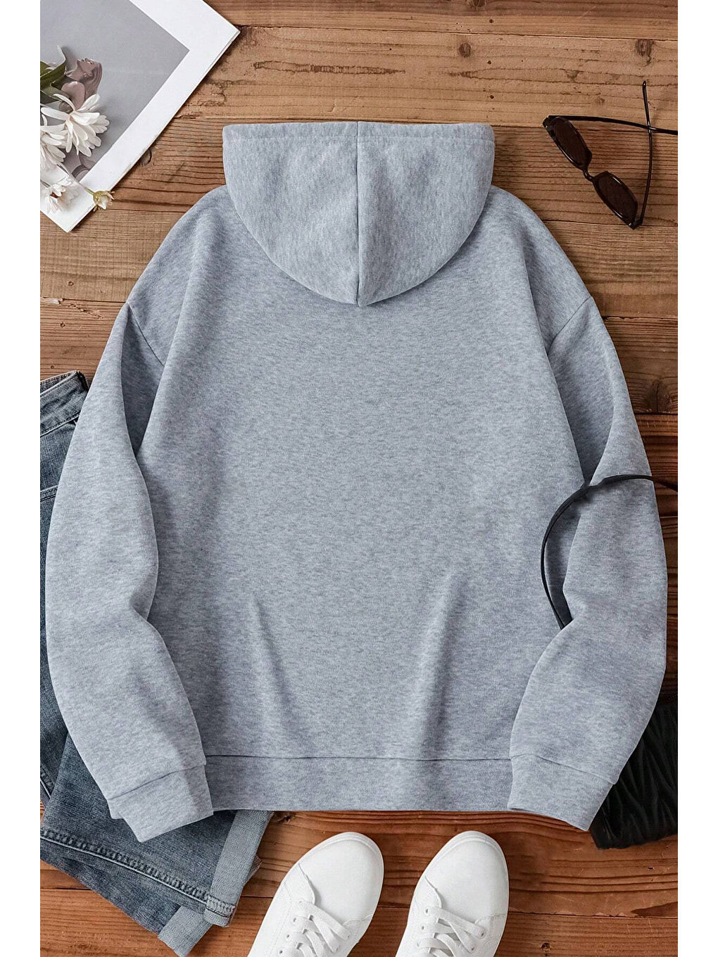 uyguntarz Gri Nostalgia Baskılı Unisex Oversize Sweatshirt - 1