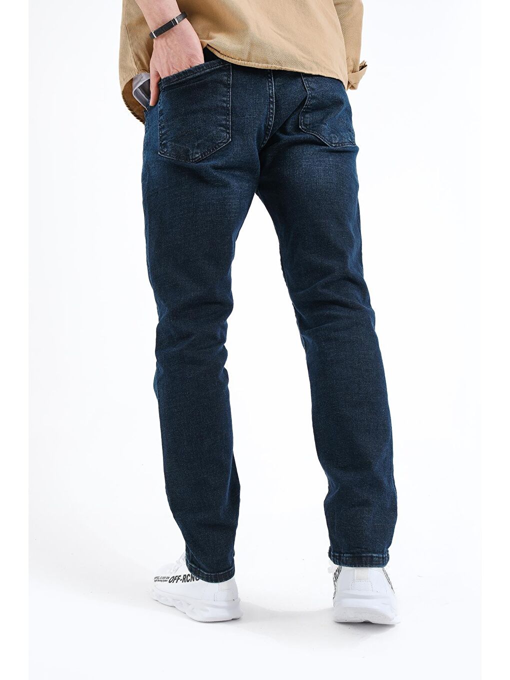 Lacivert Jethro Slim Fit Elastanlı Yıpratmalı Yamalı Erkek Jean Pantolon-3