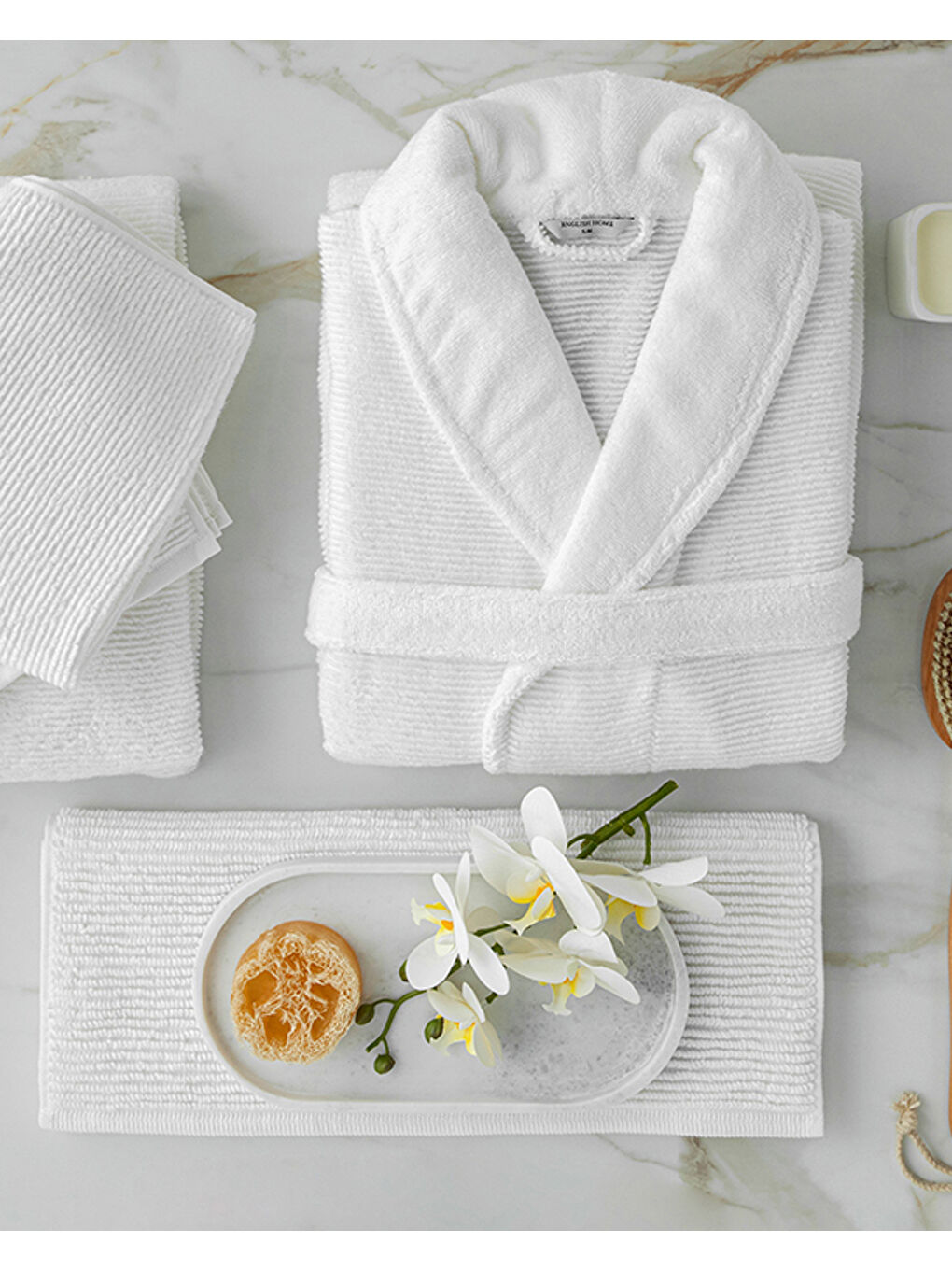 Rosita %100 Pamuklu Bornoz Beyaz-3