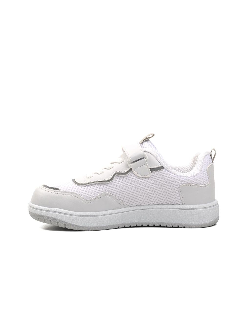 Ayakmod Beyaz Cırtlı Fileli Unisex Çocuk Sneaker Connel-F - 1