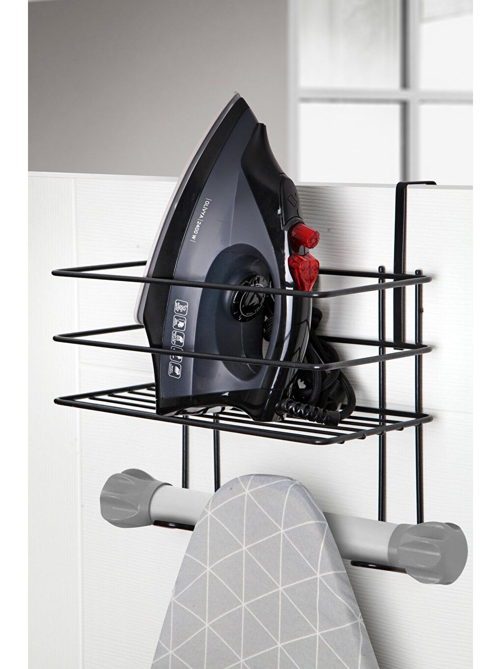 Siyah Asılabilir Ütü Ve Ütü Masası Askısı Ütü Düzenleyici Raf