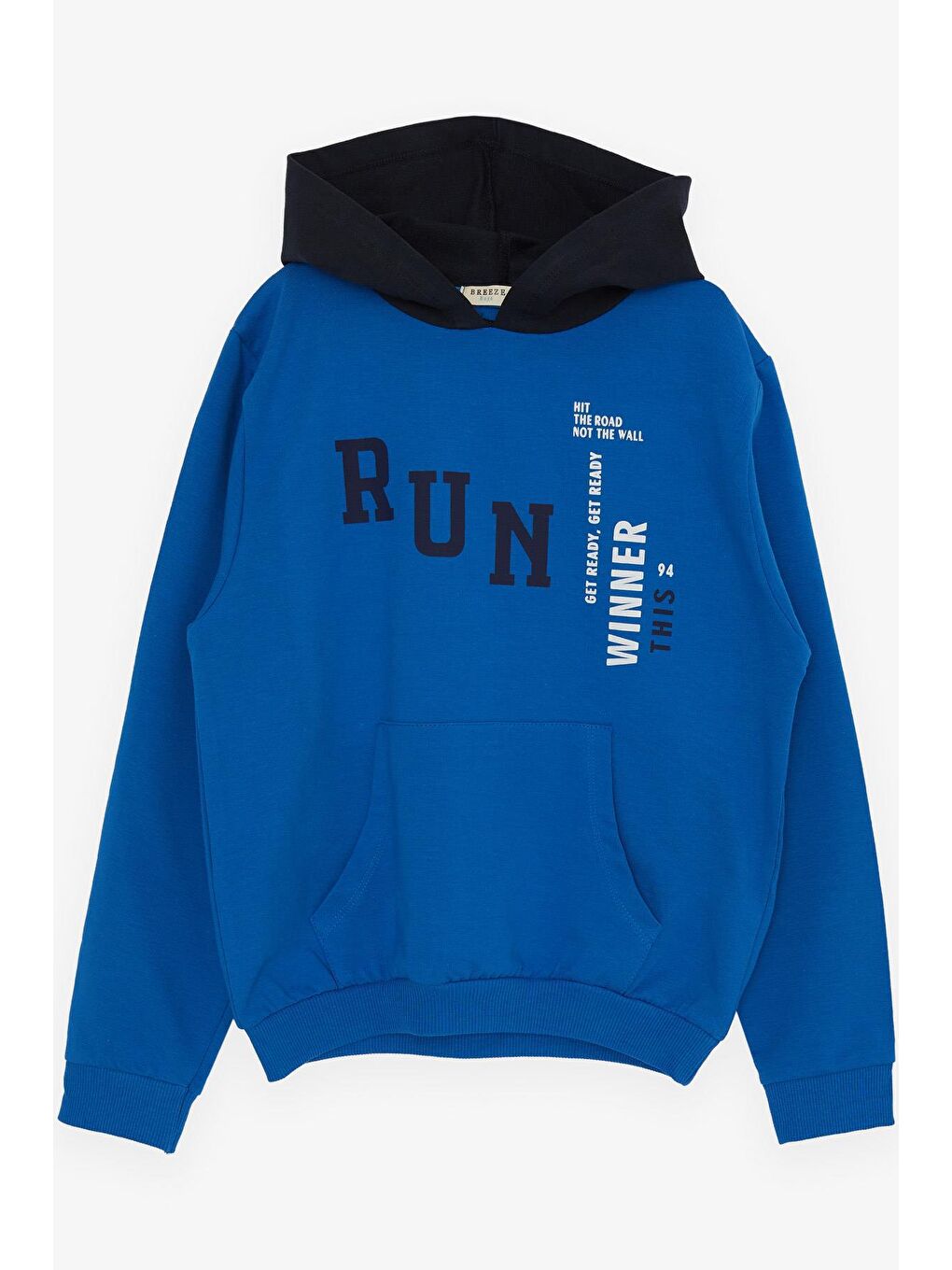 Erkek Çocuk Eşofman Takım Kapüşonlu Yazı Baskılı Saks Mavisi (5-10 Yaş)-2