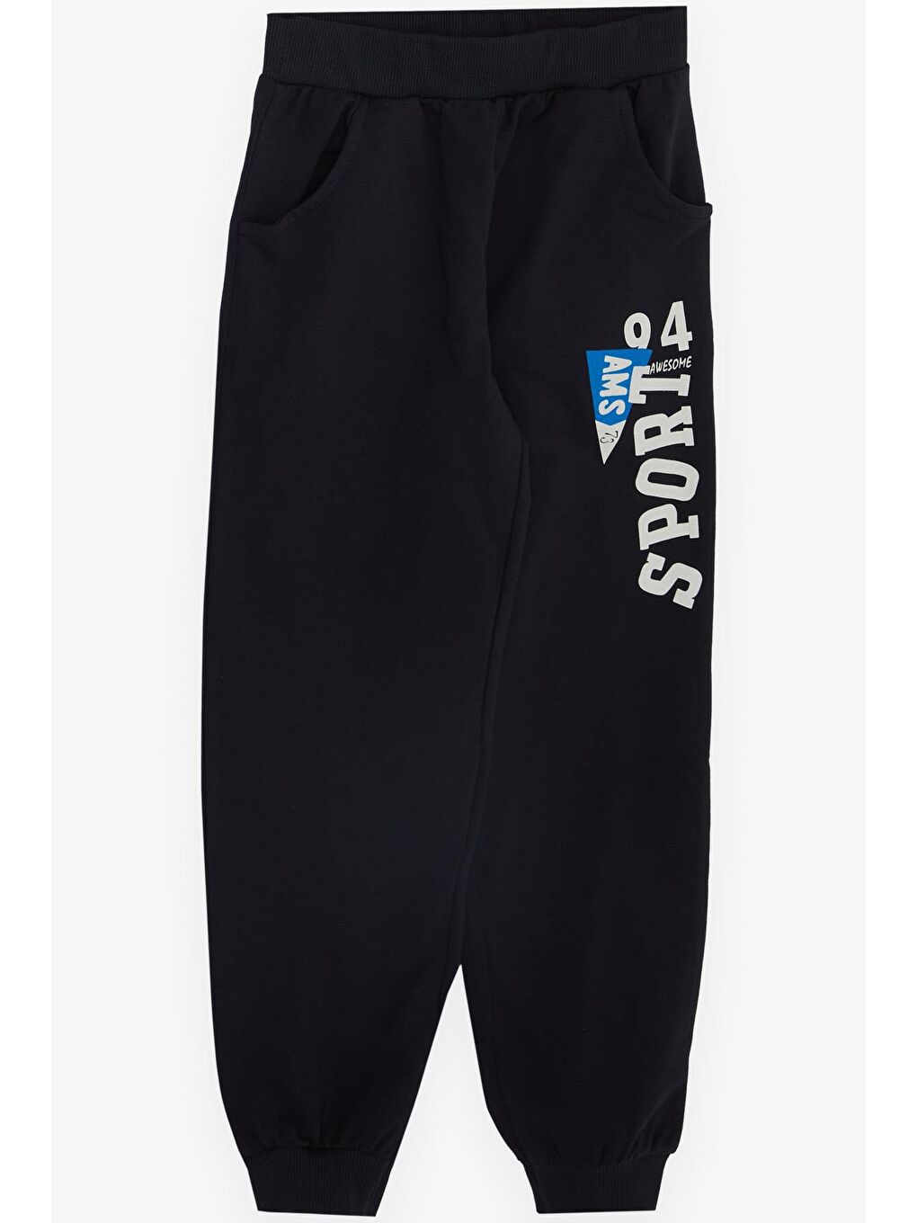 Erkek Çocuk Eşofman Takım Kapüşonlu Yazı Baskılı Saks Mavisi (5-10 Yaş)-3