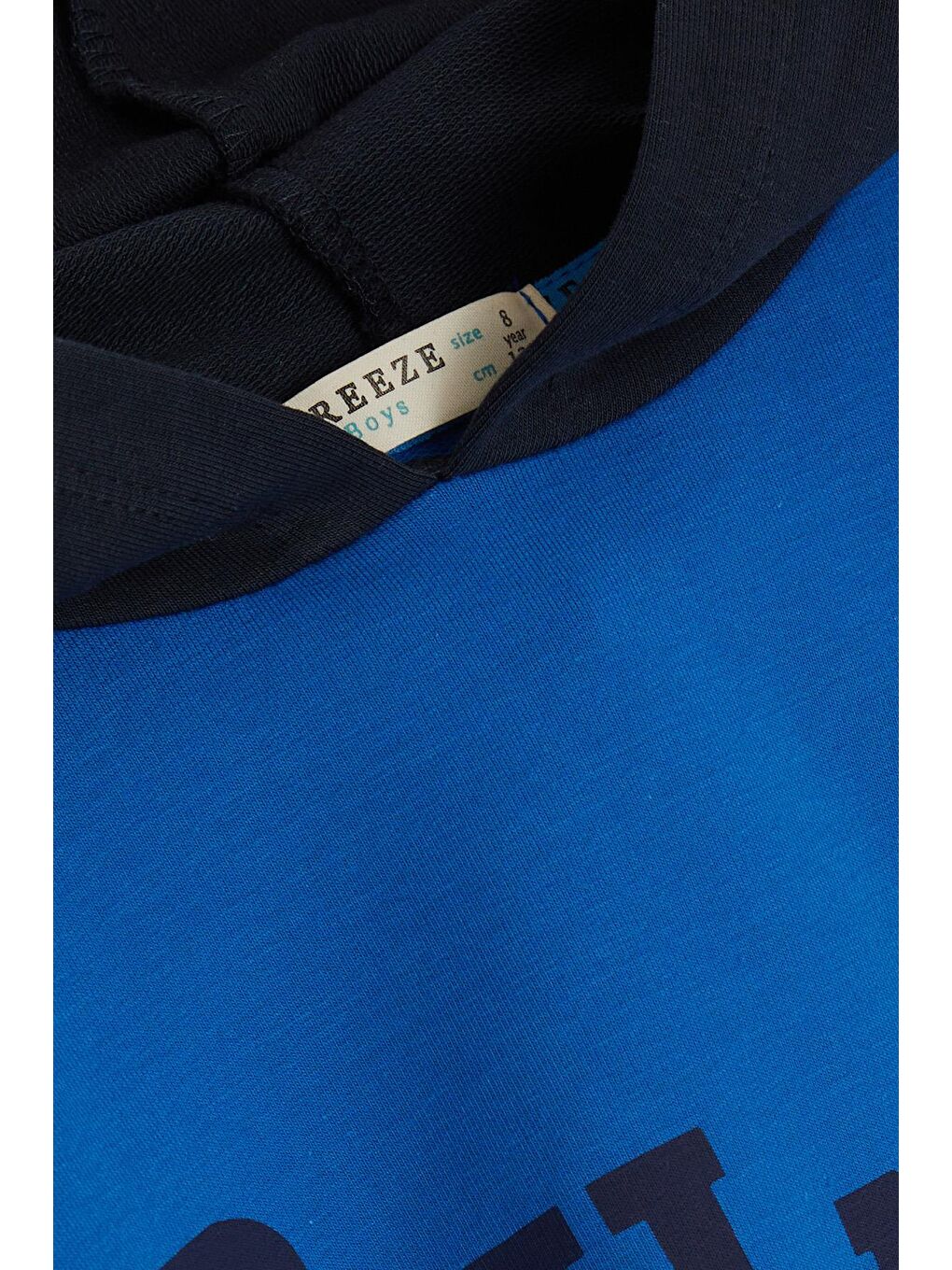 Erkek Çocuk Eşofman Takım Kapüşonlu Yazı Baskılı Saks Mavisi (5-10 Yaş)-4