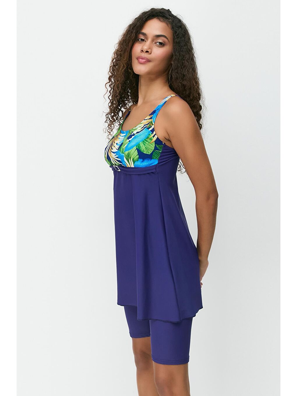 Taytlı Tesettür Mayo  7758 Lacivert-1