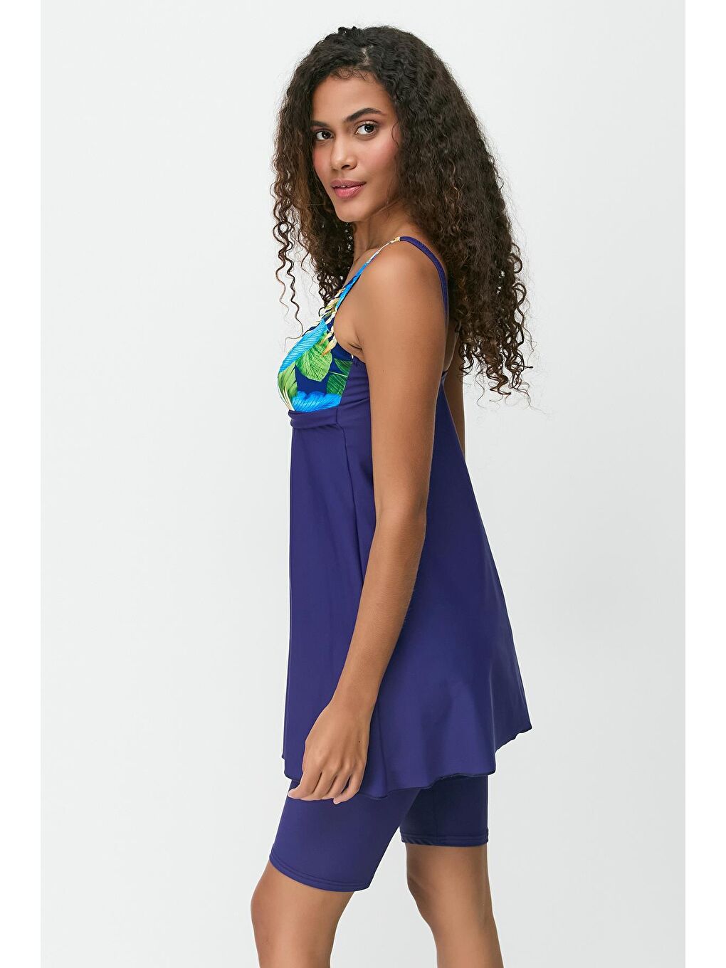 Taytlı Tesettür Mayo  7758 Lacivert-3