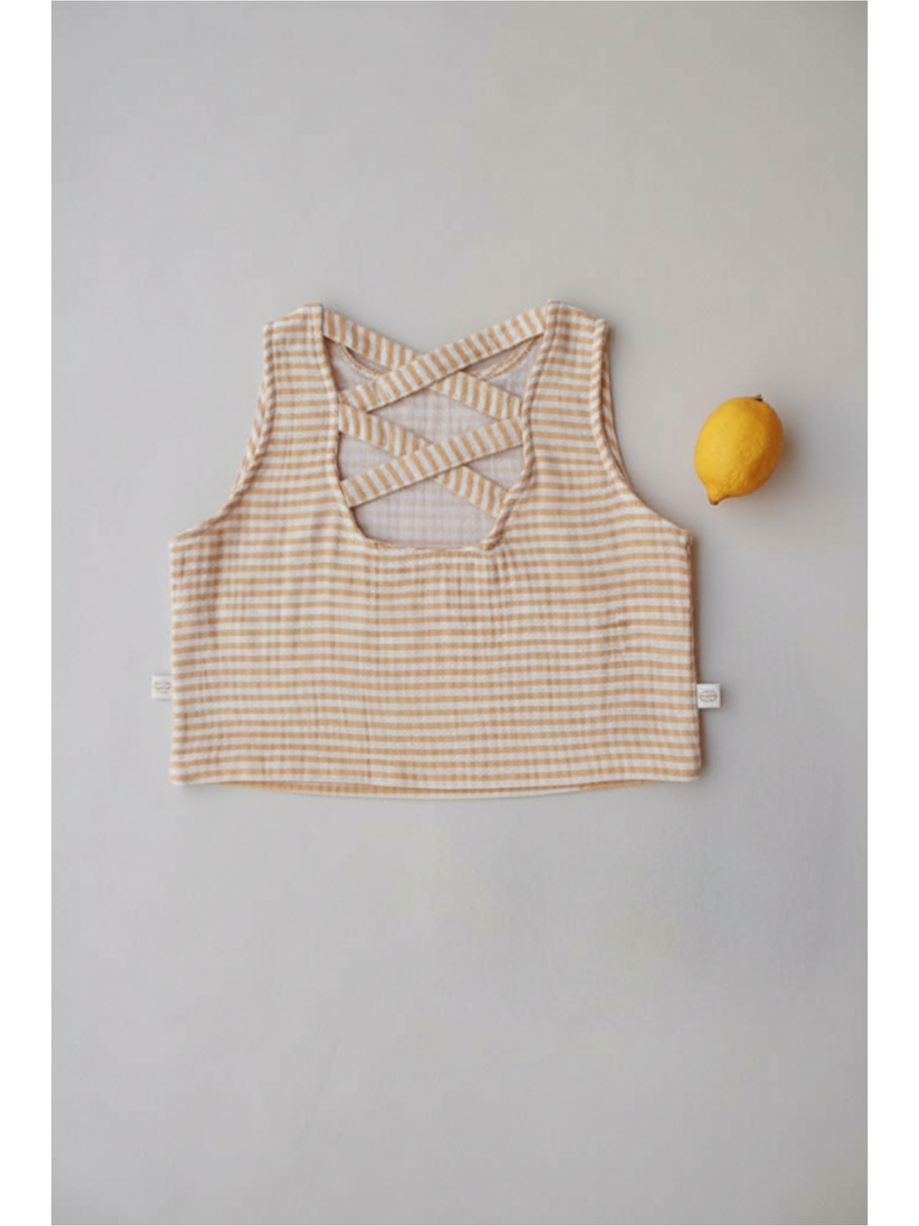 Turuncu Çapraz Sırt Detaylı Kız Çocuk Üst