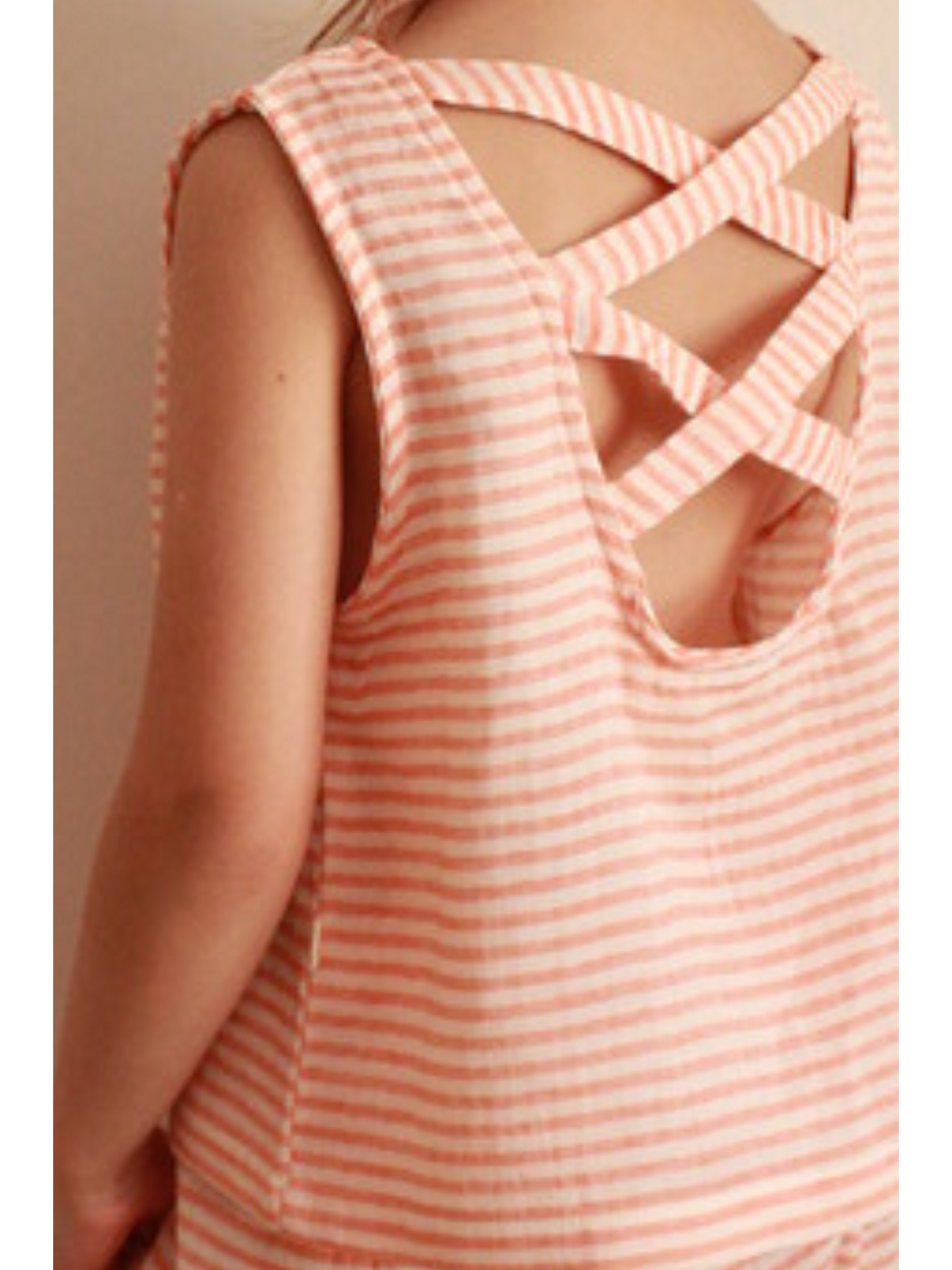 Turuncu Çapraz Sırt Detaylı Kız Çocuk Üst-3