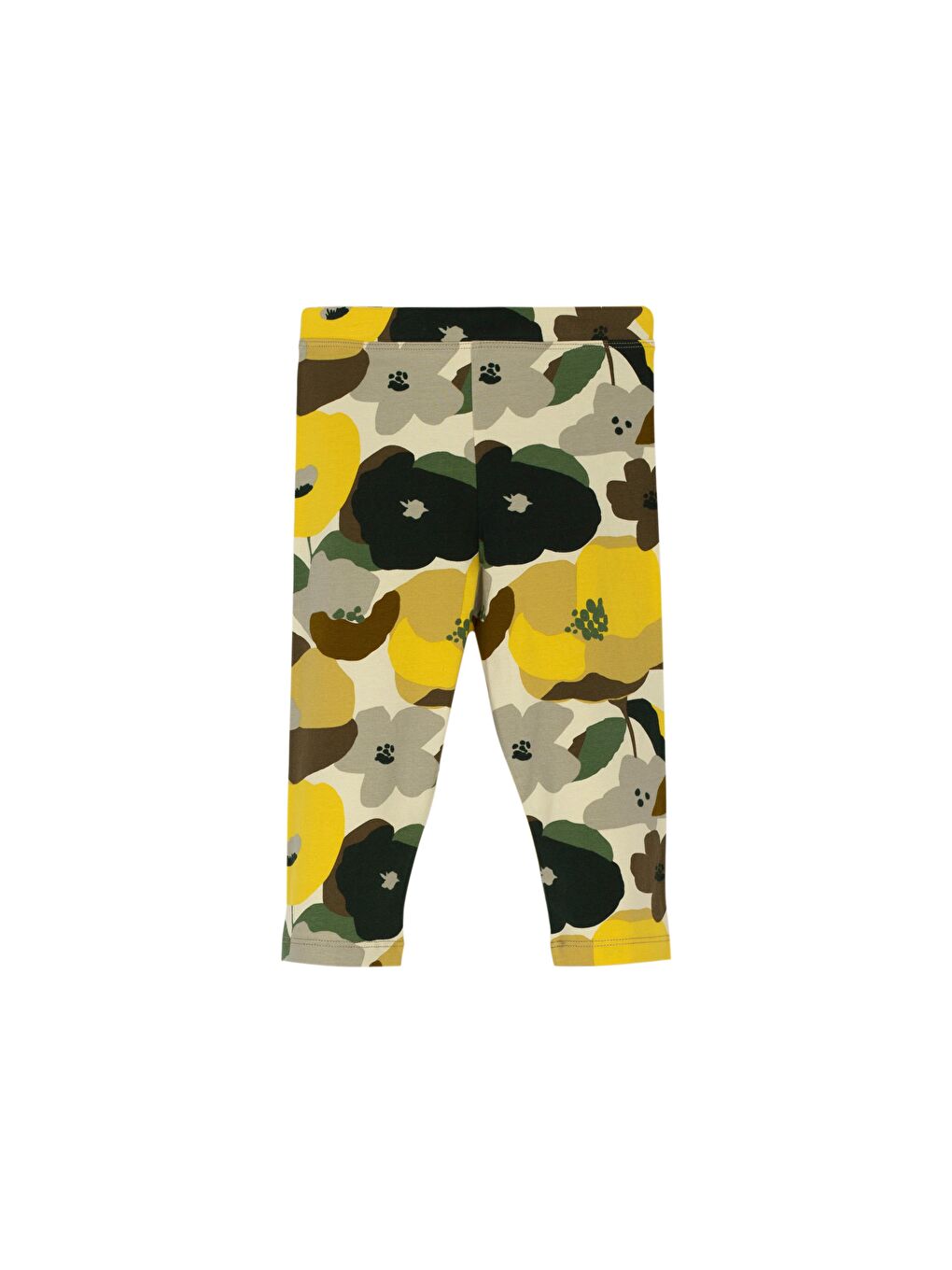 Açık Yeşil Kız Çocuk Retro Flowers Desen Kapri