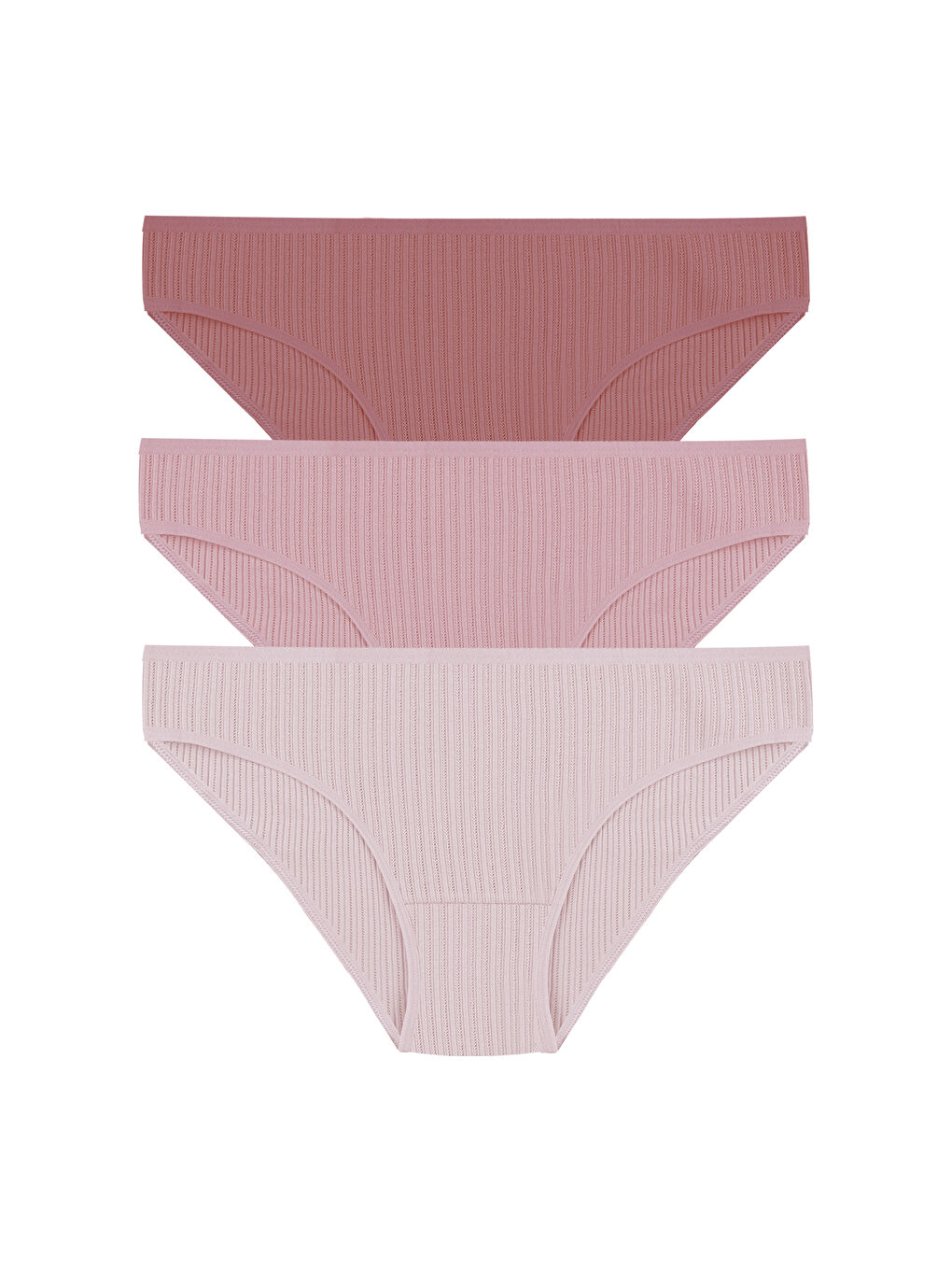 Kahverengi Kadın 3'lü Ajur  Slip