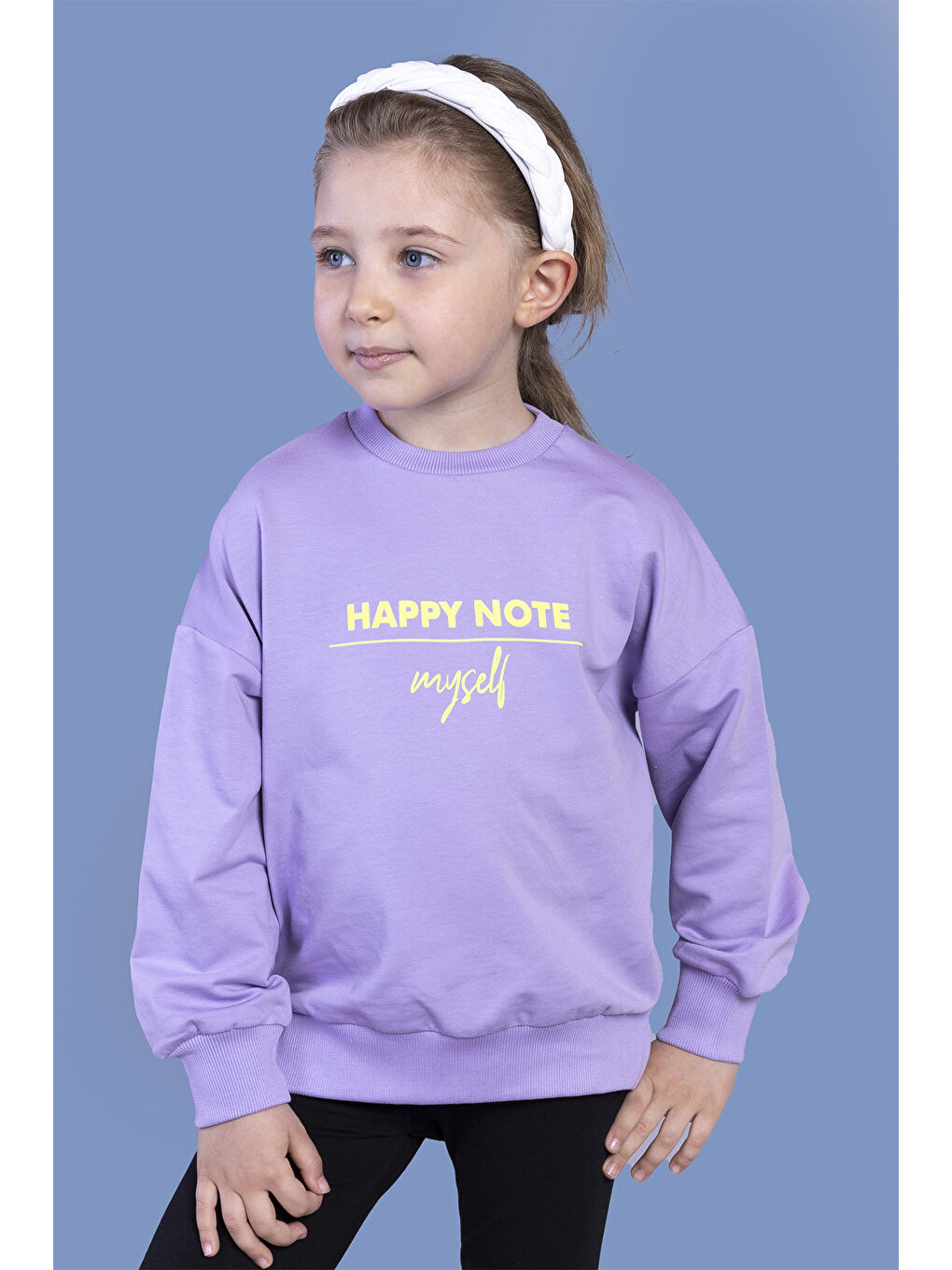 Toontoykids Lila Kız Çocuk Sırtı Baskılı Sweatshirt