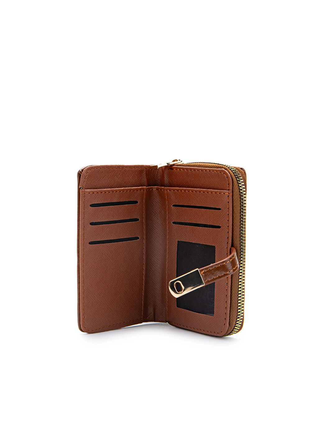 Kahverengi Rugan Suni Deri Kadın Cüzdan Taba MN107-2