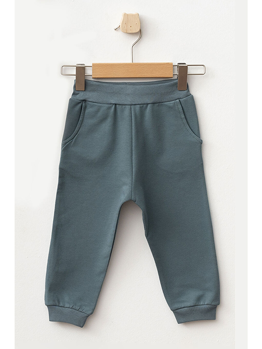 Bej Erkek Bebek Animal Desenli Sweatshirt Pantolon T-shirt 3'lü Alt Üst Bebek Takımı 3 Ay-36 Ay-3