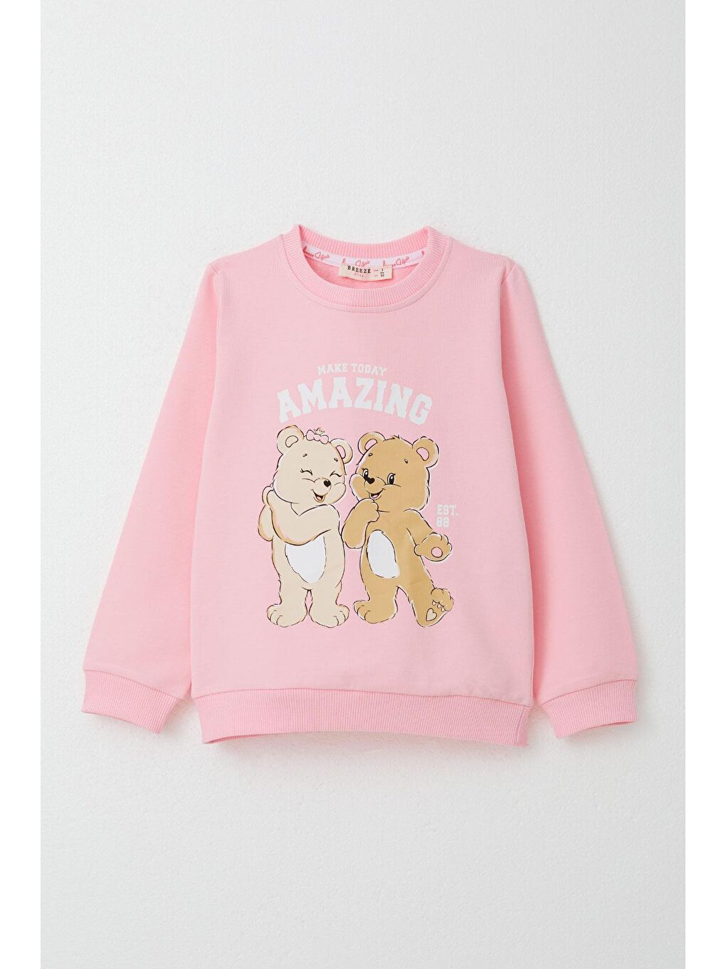 Kız Bebek Eşofman Takım Eğlenceli Ayıcıklar Baskılı Pembe (1.5-2 Yaş)-1