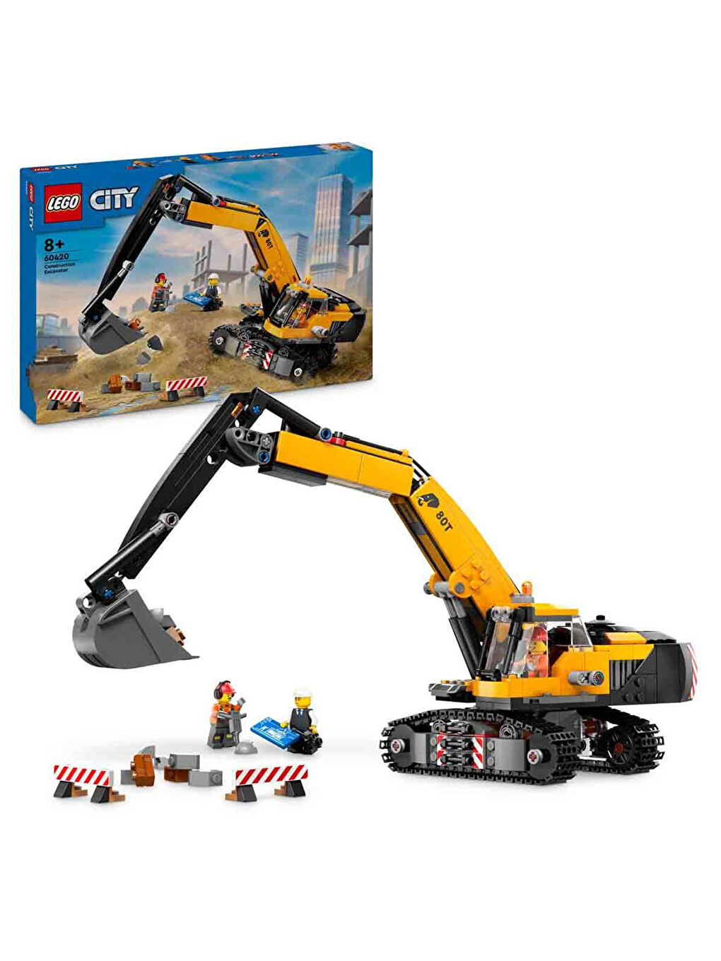 Lego Renksiz City Sarı İnşaat Ekskavatörü Oyuncak Kazıcı 60420