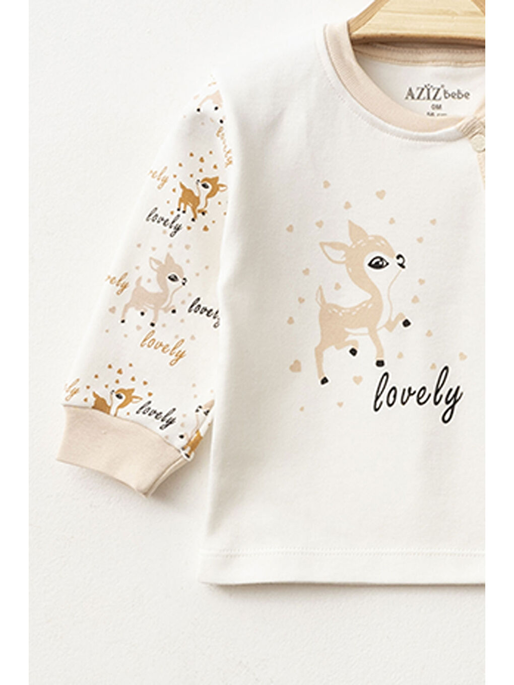 Bej Kız Bebek Animal Desenli % 100 Pamuk 5' Li Hastane Çıkış Seti 0 Ay - 3 Ay-2