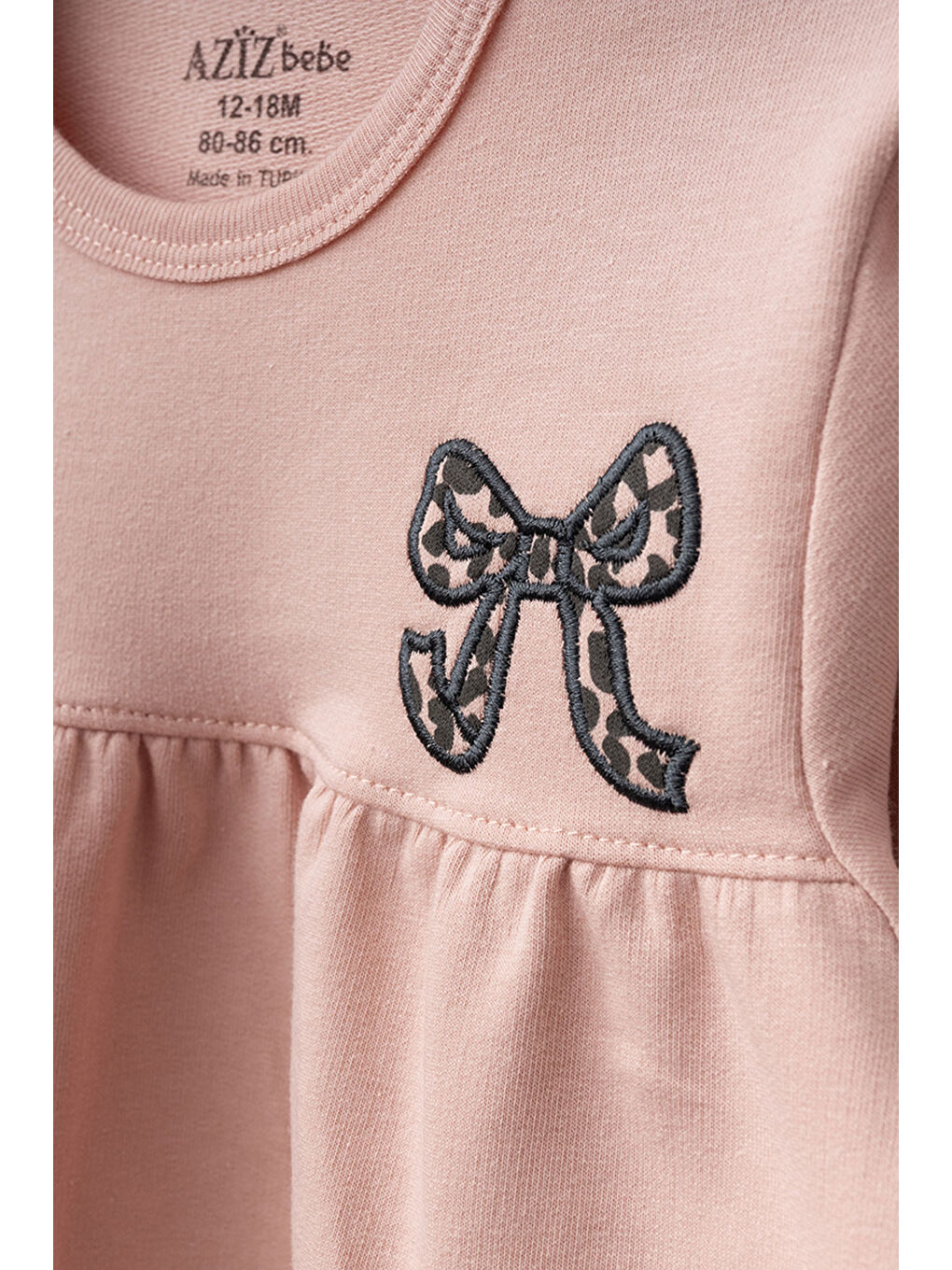 Pembe Kız Bebek Nakışlı Sweatshirt Pantolon 2'li Alt Üst Bebek Takımı 3 Ay-36 Ay-1