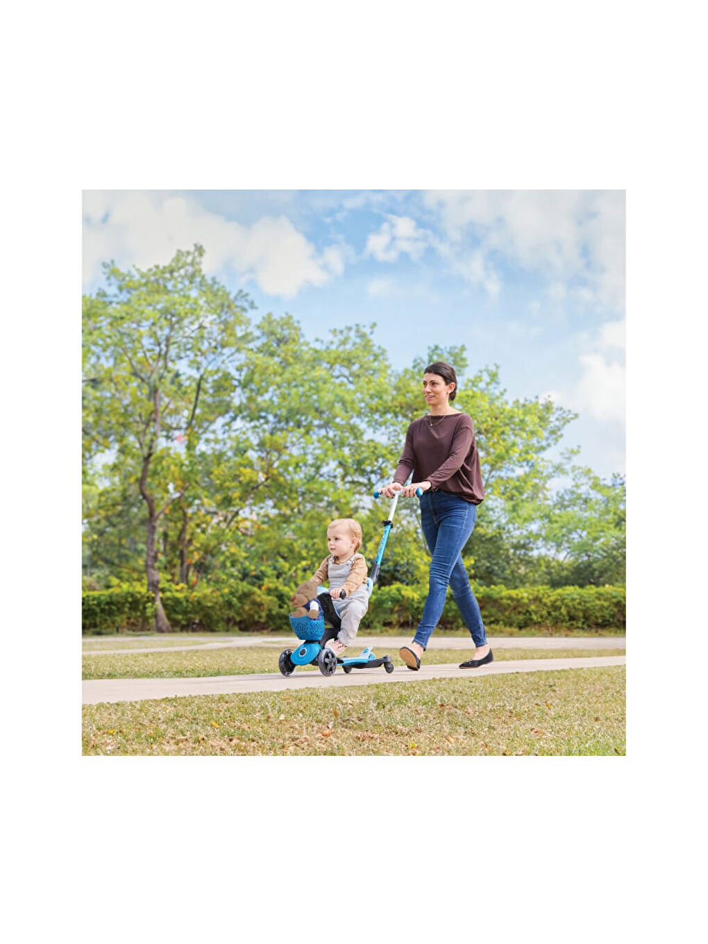 Go Up Baby 360 Işıklı Scooter Pastel Mavi 844-100-7