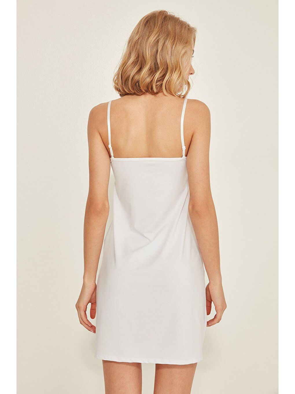 C1508 Kadın Kombinezon Beyaz-3