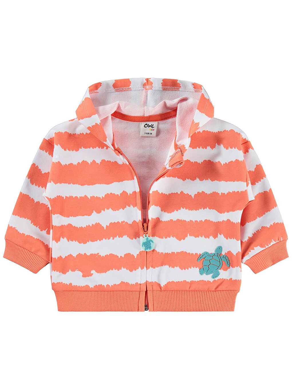 Mercan Baby Kaplumbağa Baskılı 3-18 Ay Hırka - Kırmızı-1