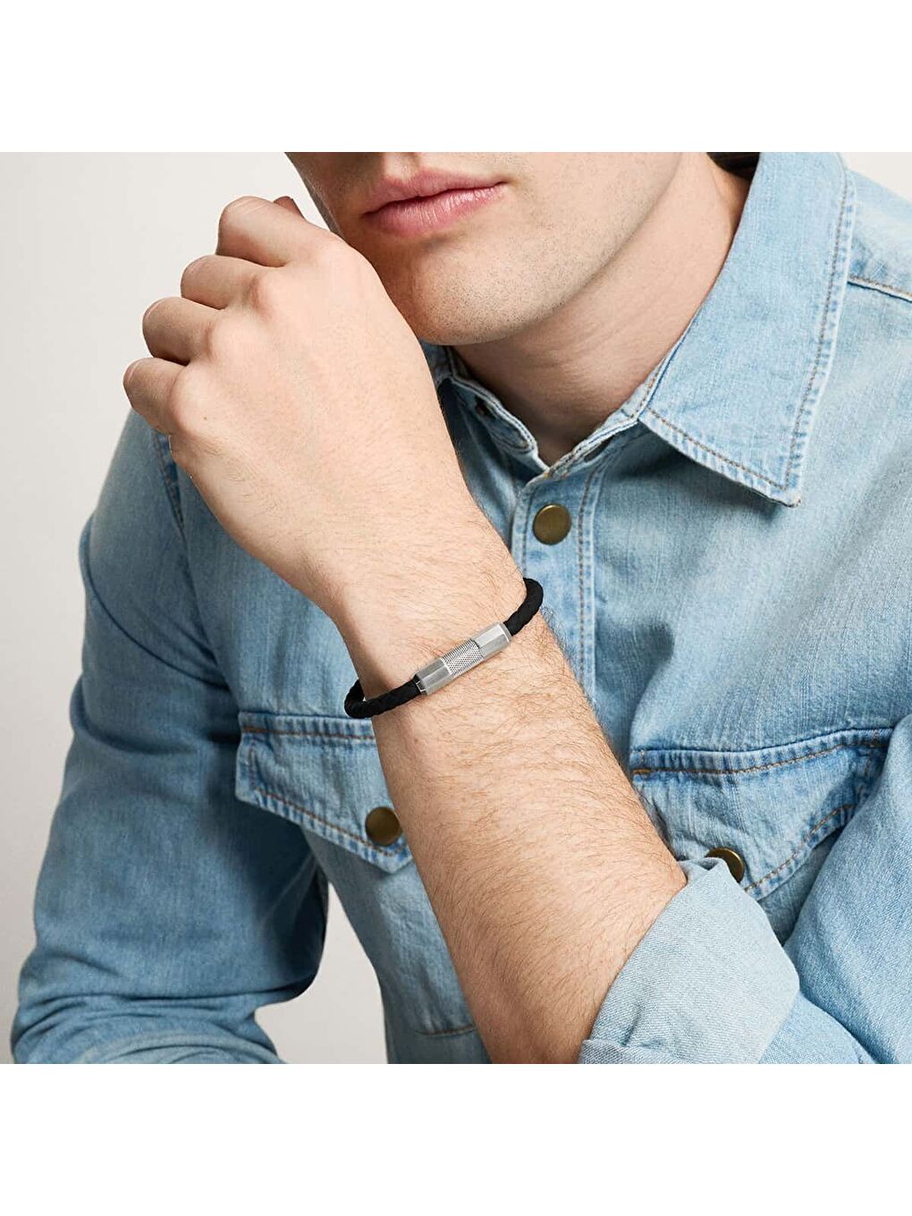 Gri JF04884-040 Erkek Bileklik-3