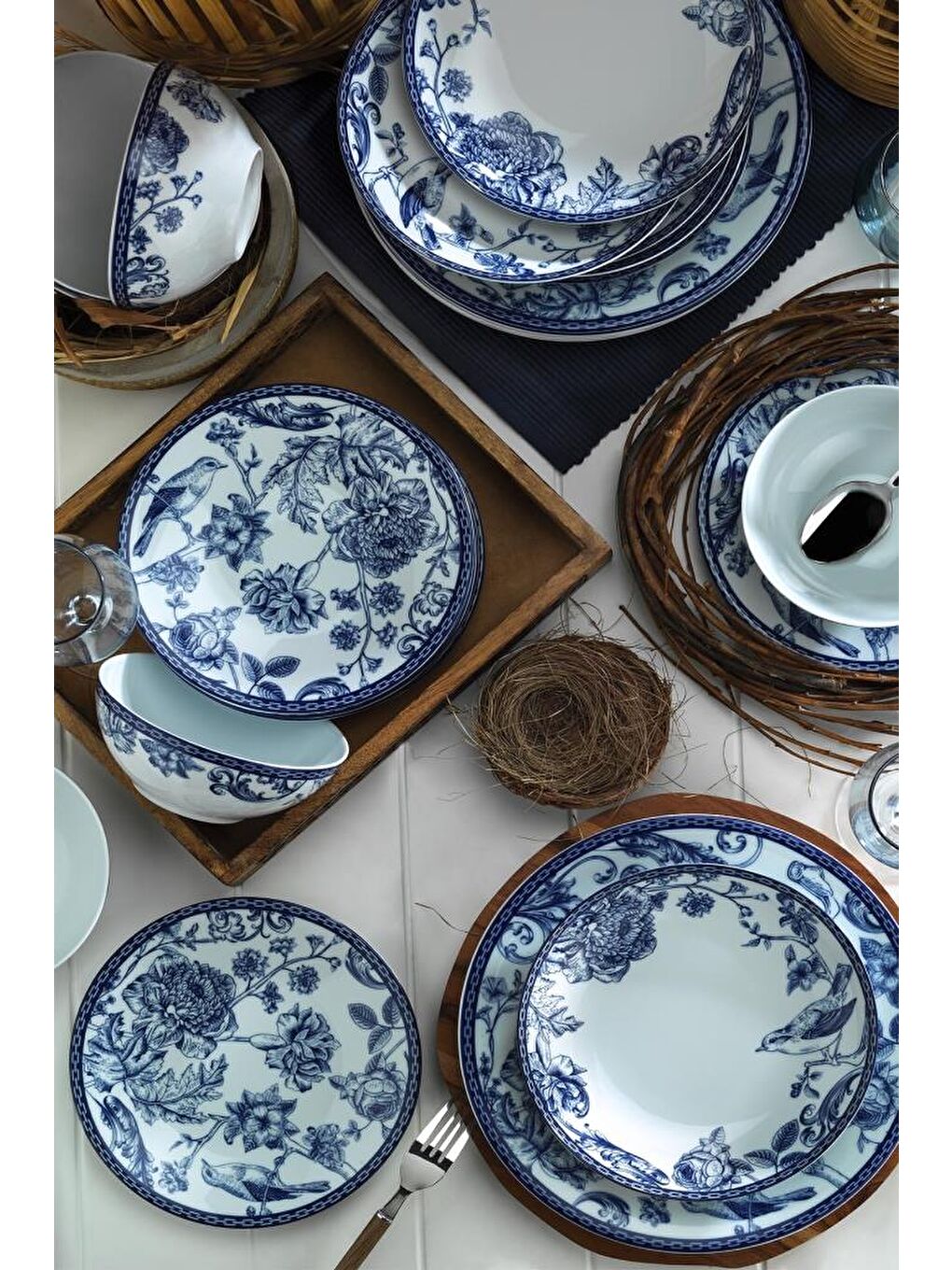 Mavi Bleu Blanc 24 Parça 6 Kişilik Yemek Takımı 939016 ZG24Y2420939016-2