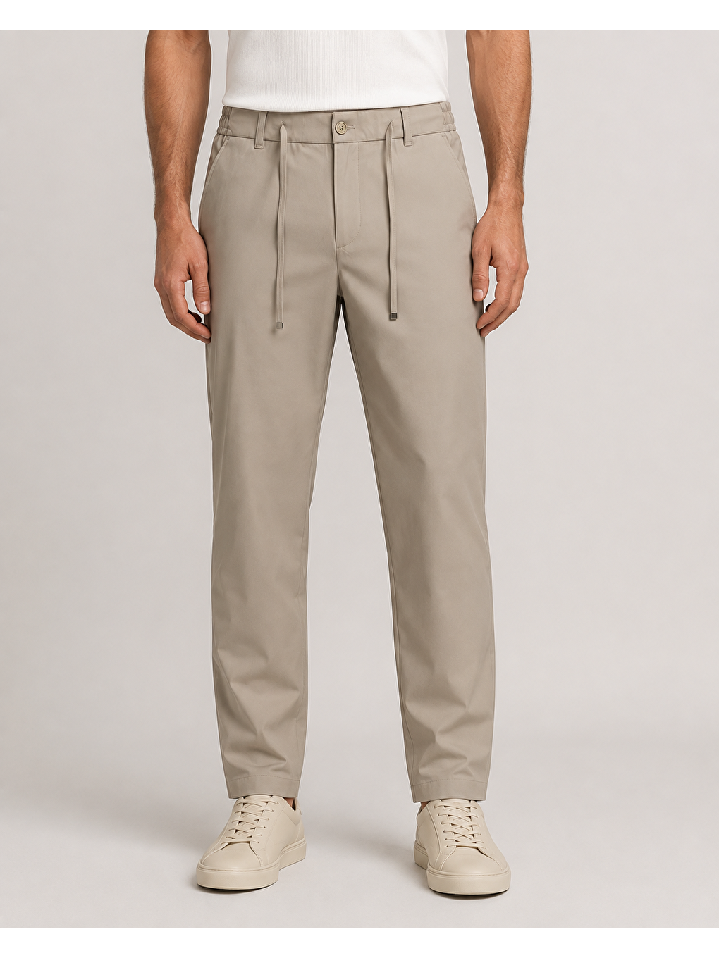 Erkek Beli Lastikli Comfort Fit Pantolon Bej 0170ddngr