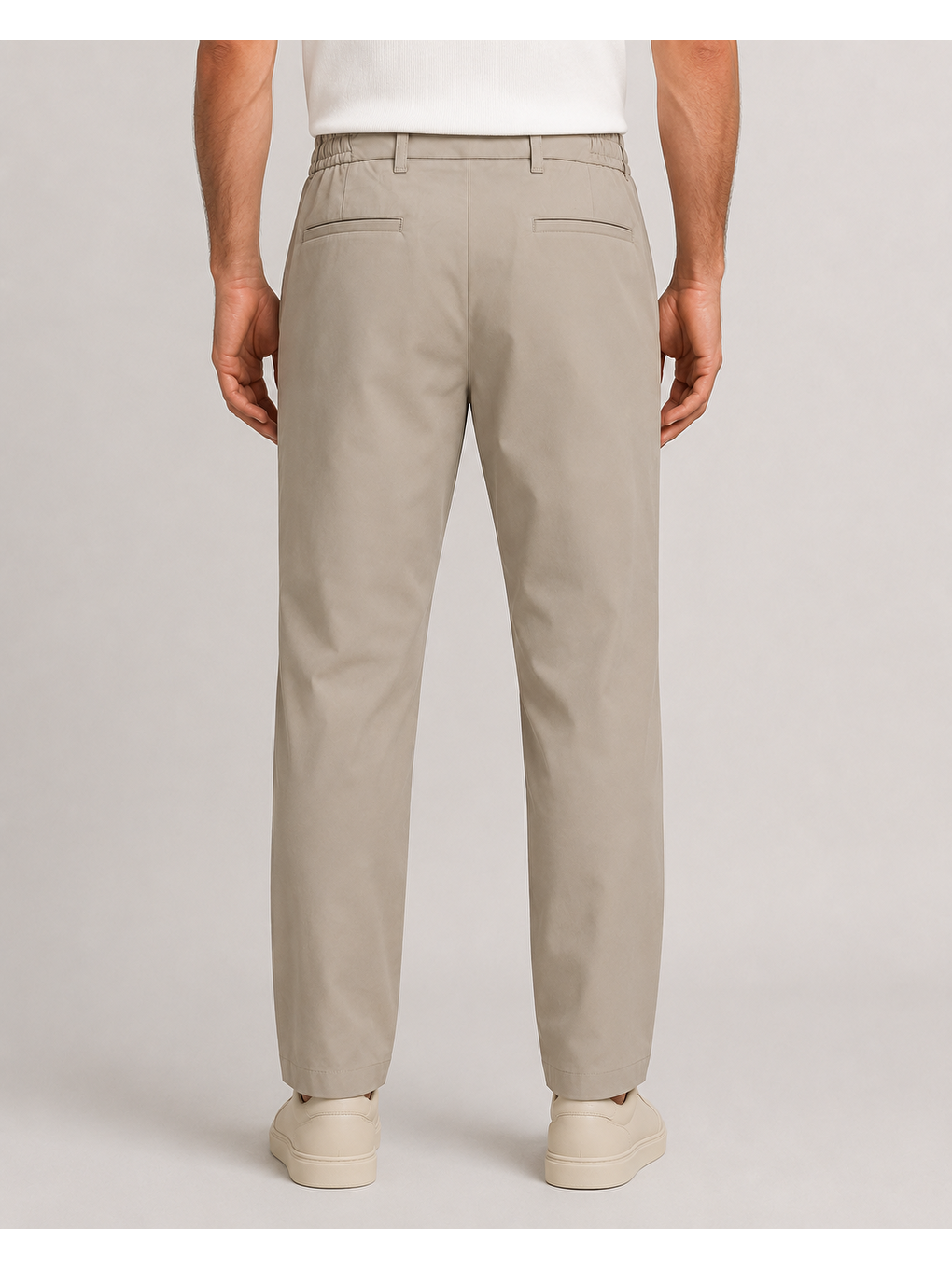 Erkek Beli Lastikli Comfort Fit Pantolon Bej 0170ddngr-3