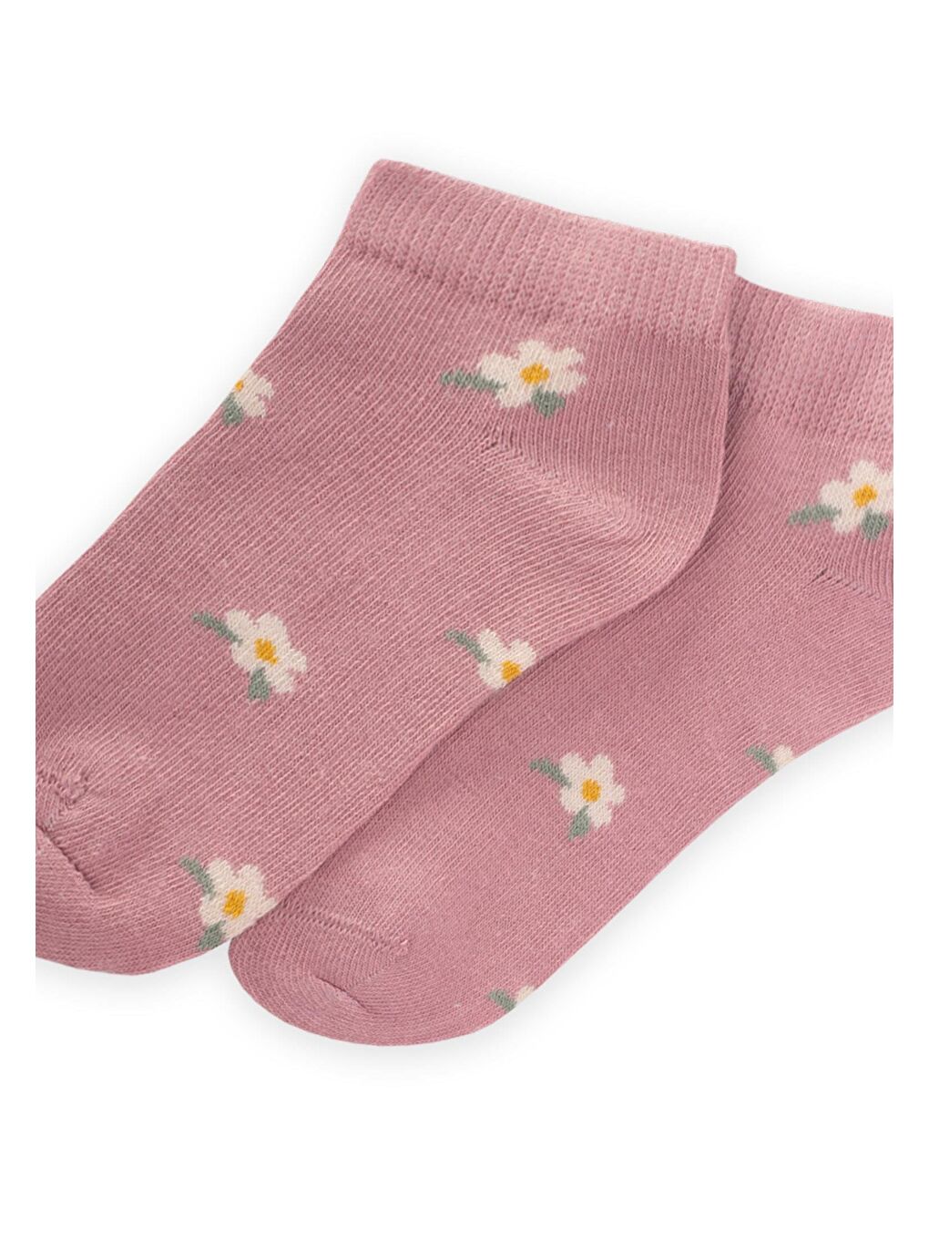 Pembe Kız Çocuk Çiçek Patik Çorap-1