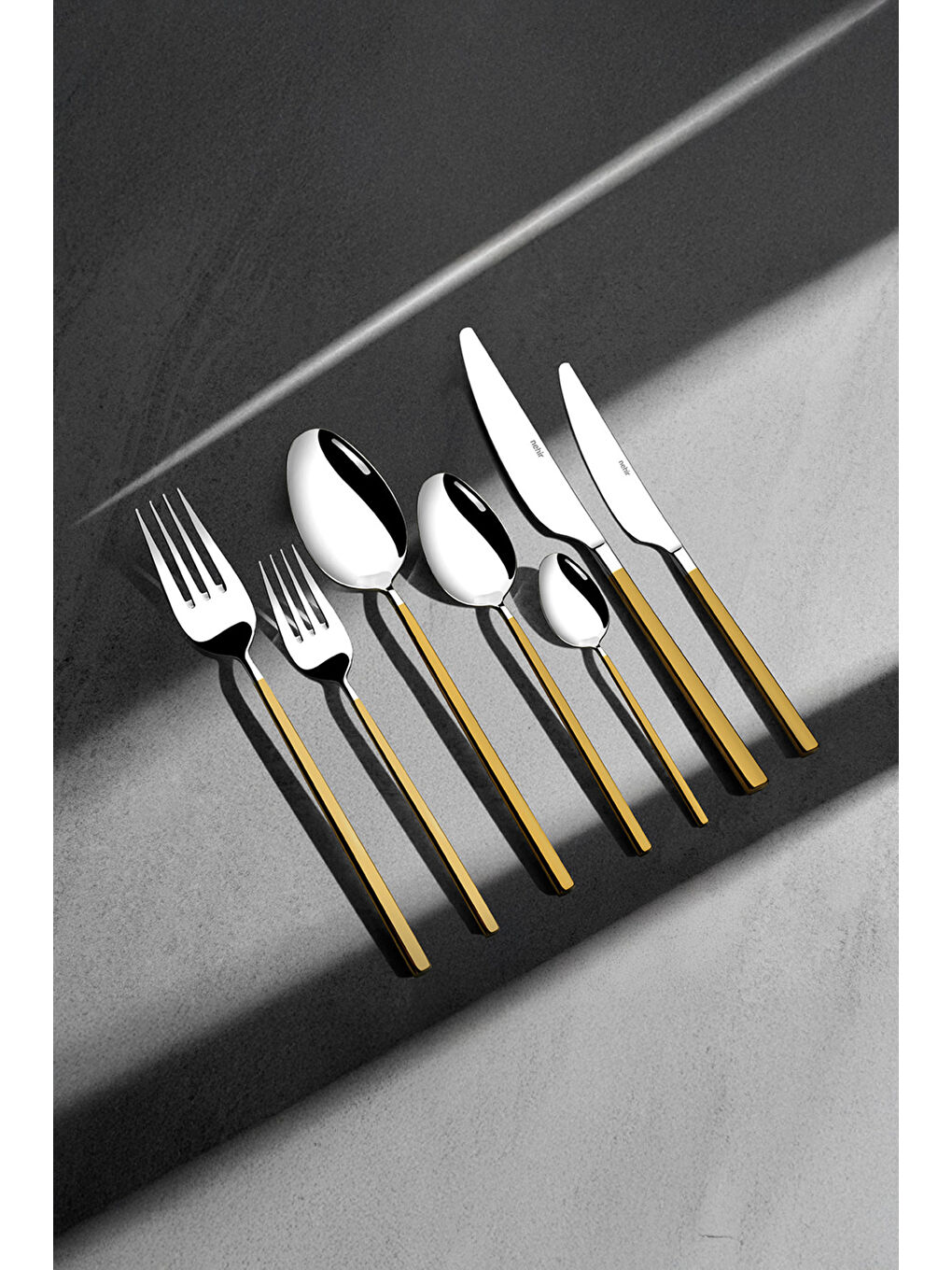 Sarı Gloria Altın Saten 12 Kişilik 84 Parça Deri Kutulu Çatal Kaşık Bıçak Takımı-0