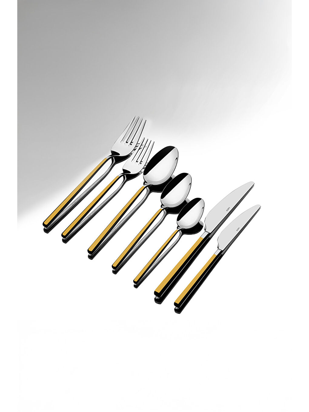 Sarı Gloria Altın Saten 12 Kişilik 84 Parça Deri Kutulu Çatal Kaşık Bıçak Takımı-2