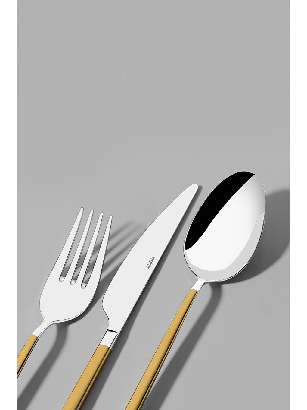 Sarı Gloria Altın Saten 12 Kişilik 84 Parça Deri Kutulu Çatal Kaşık Bıçak Takımı-6